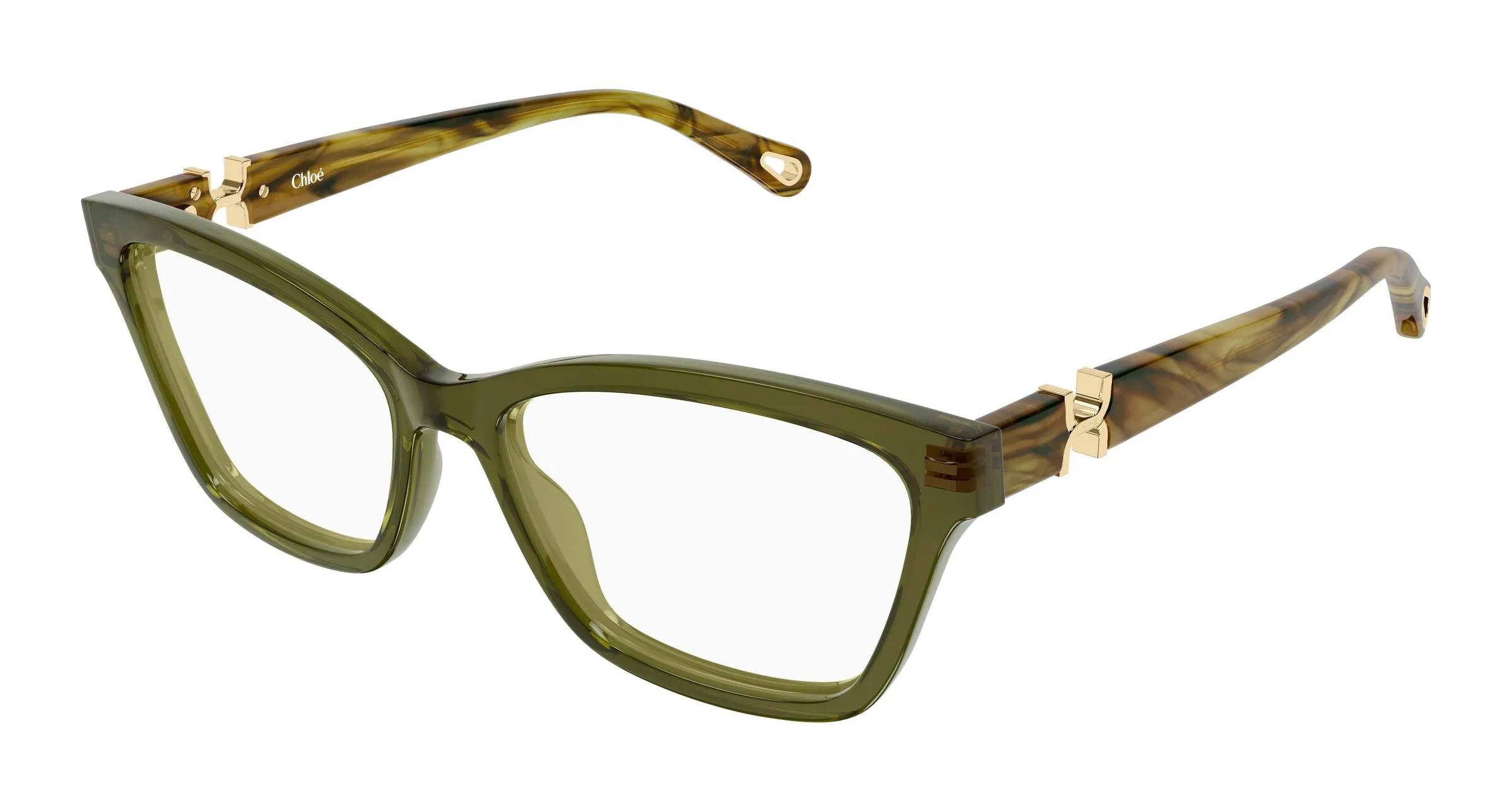Chloé CH0412O 005 Montature da vista Acetato Verde Trasparente Cat Eye - immagine 1
