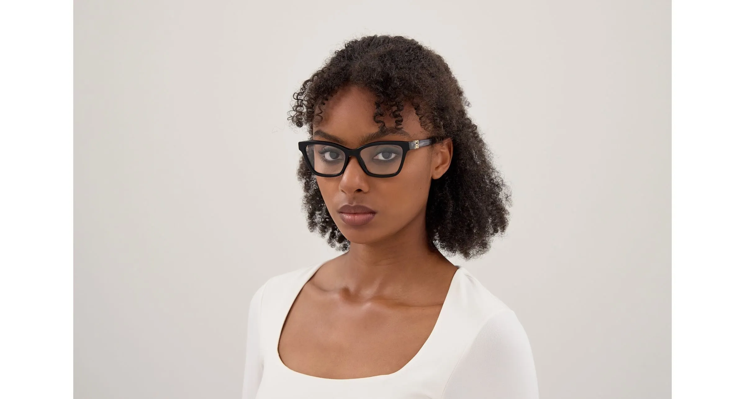 Chloé CH0412O 001 Montature da vista Acetato Nero Trasparente Cat Eye - immagine 2