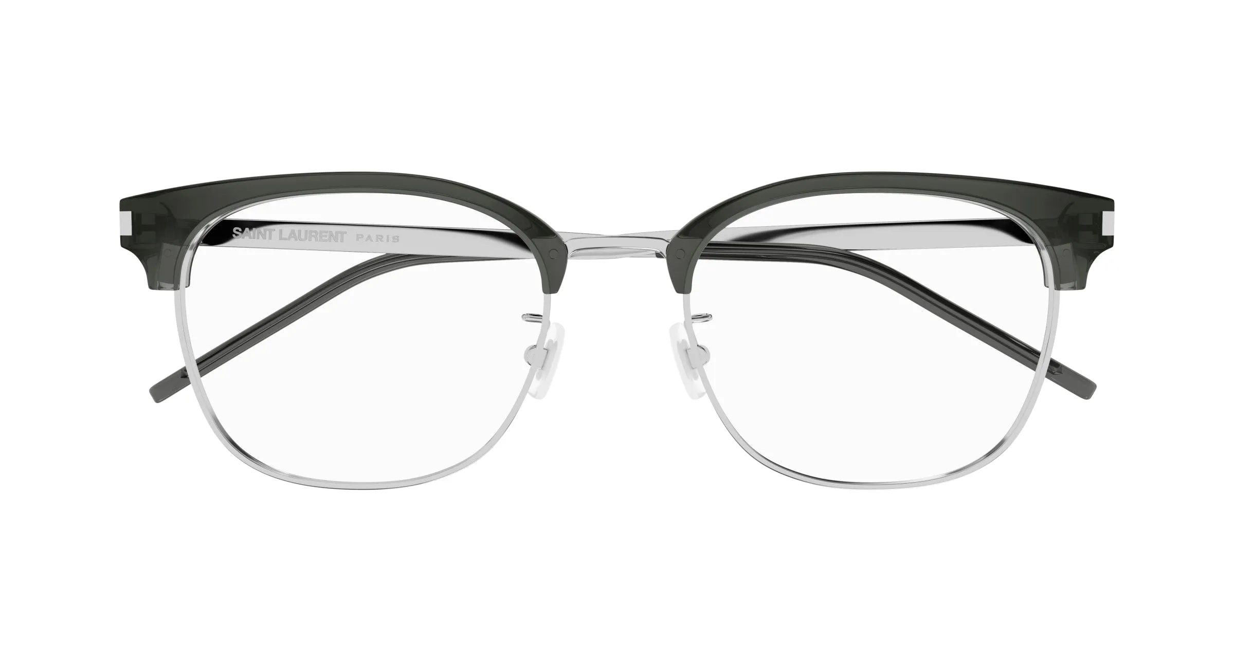 SAINT LAURENT SL 649/F 004 Montature da vista Acetato Grigio Trasparente Squadrata - immagine 2