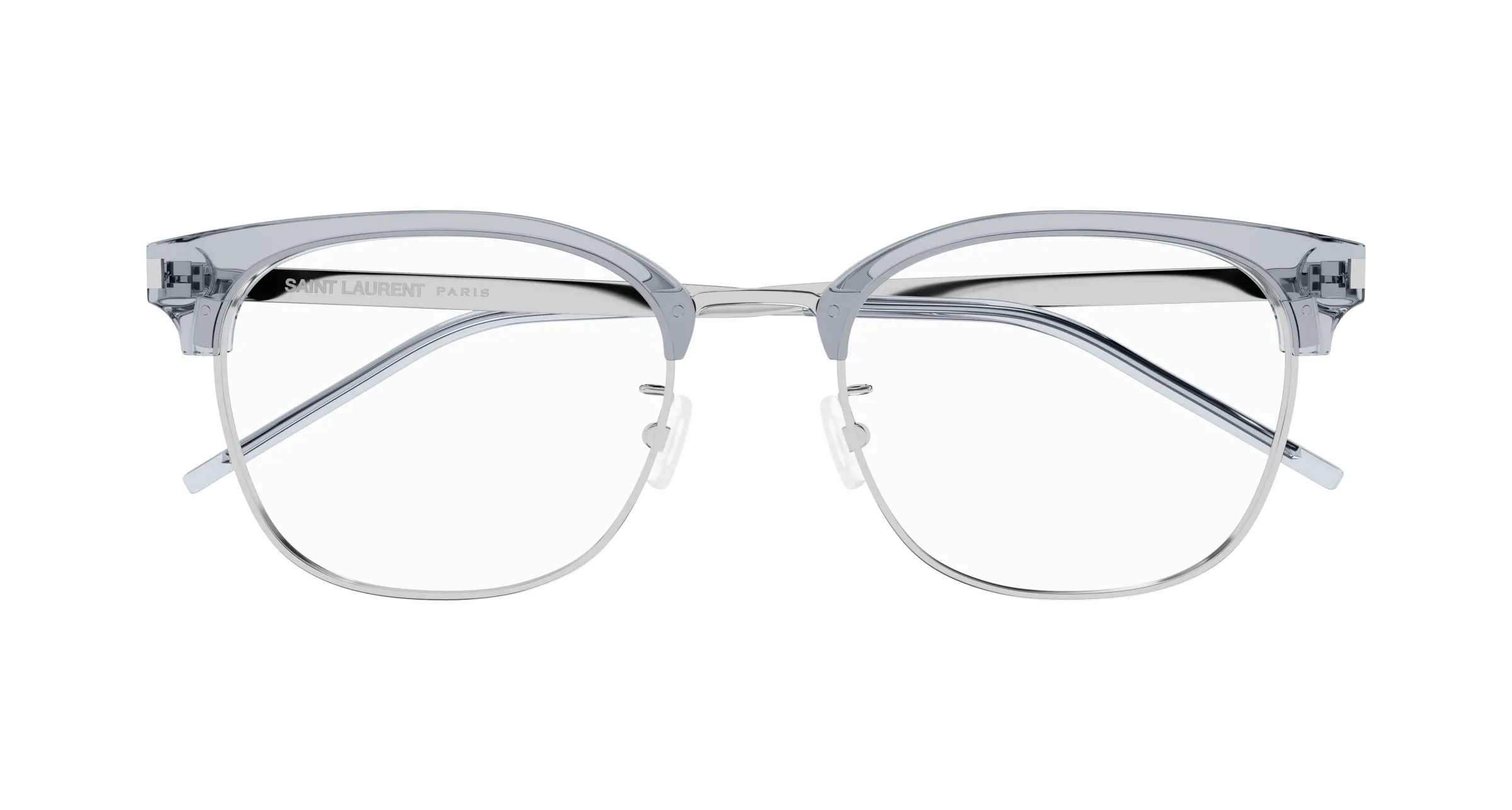SAINT LAURENT SL 649/F 003 Montature da vista Acetato Grigio Trasparente Squadrata - immagine 2