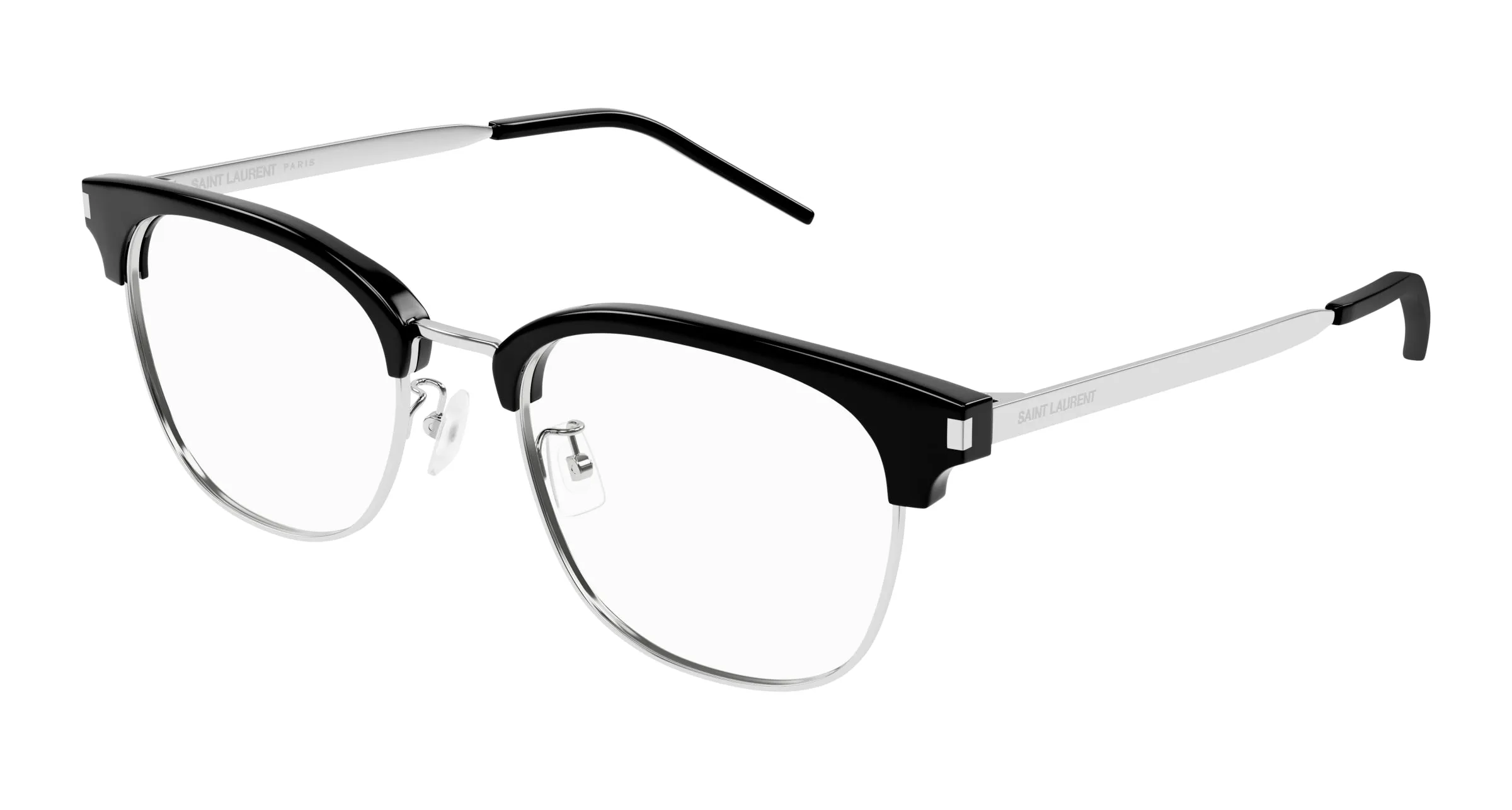 SAINT LAURENT SL 649/F 001 Montature da vista Acetato Nero Trasparente Squadrata - immagine 1