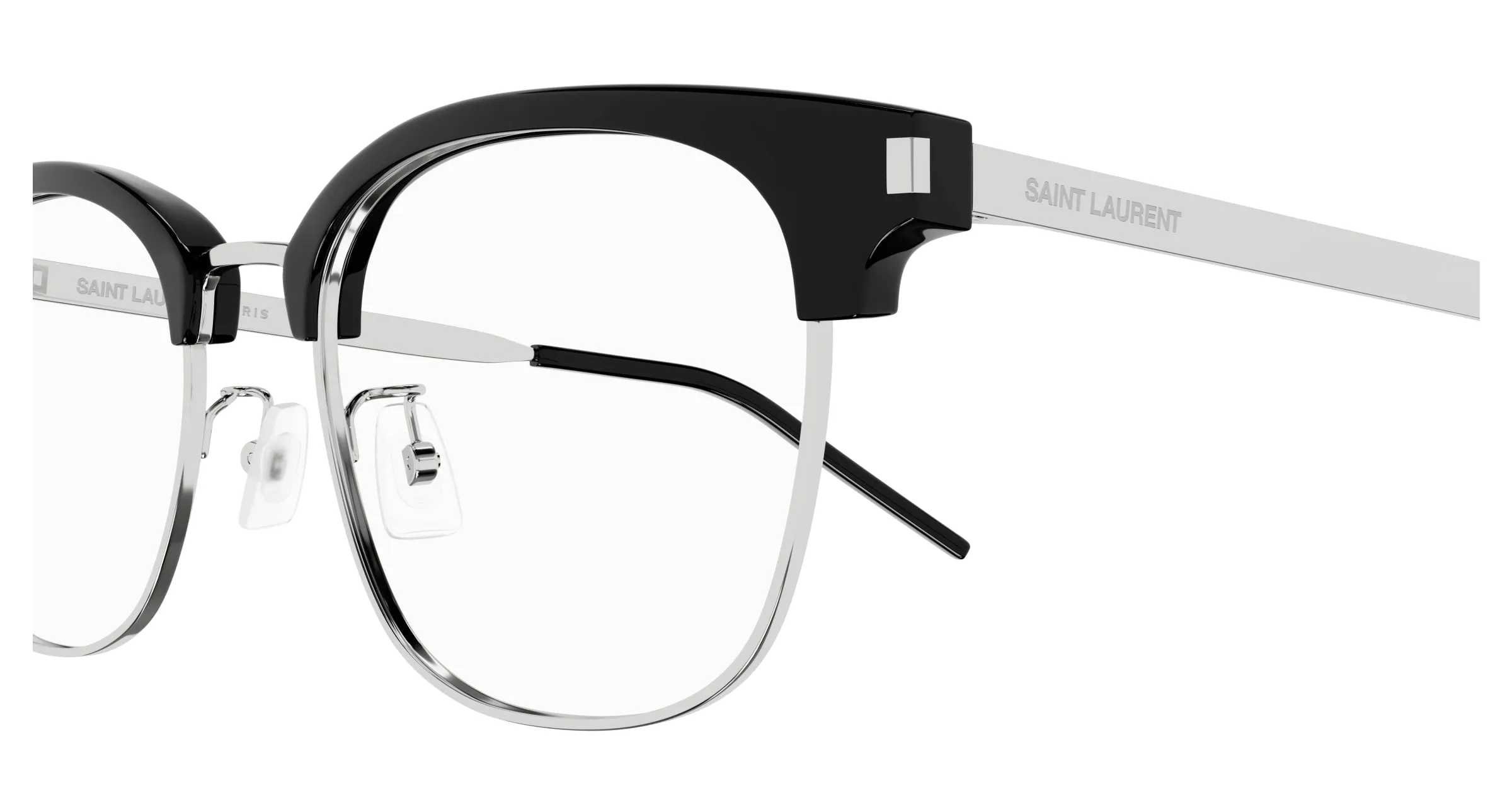 SAINT LAURENT SL 649/F 001 Montature da vista Acetato Nero Trasparente Squadrata - immagine 3