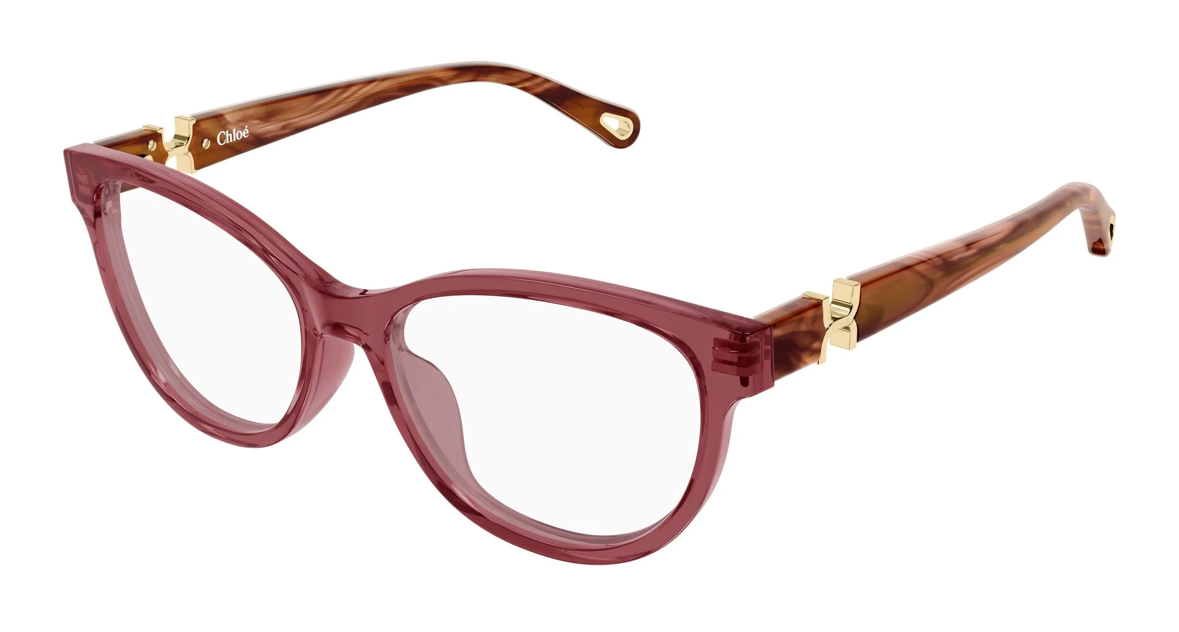 Chloé CH0411OL 008 Montature da vista Acetato Bordeaux Trasparente Cat Eye - immagine 1