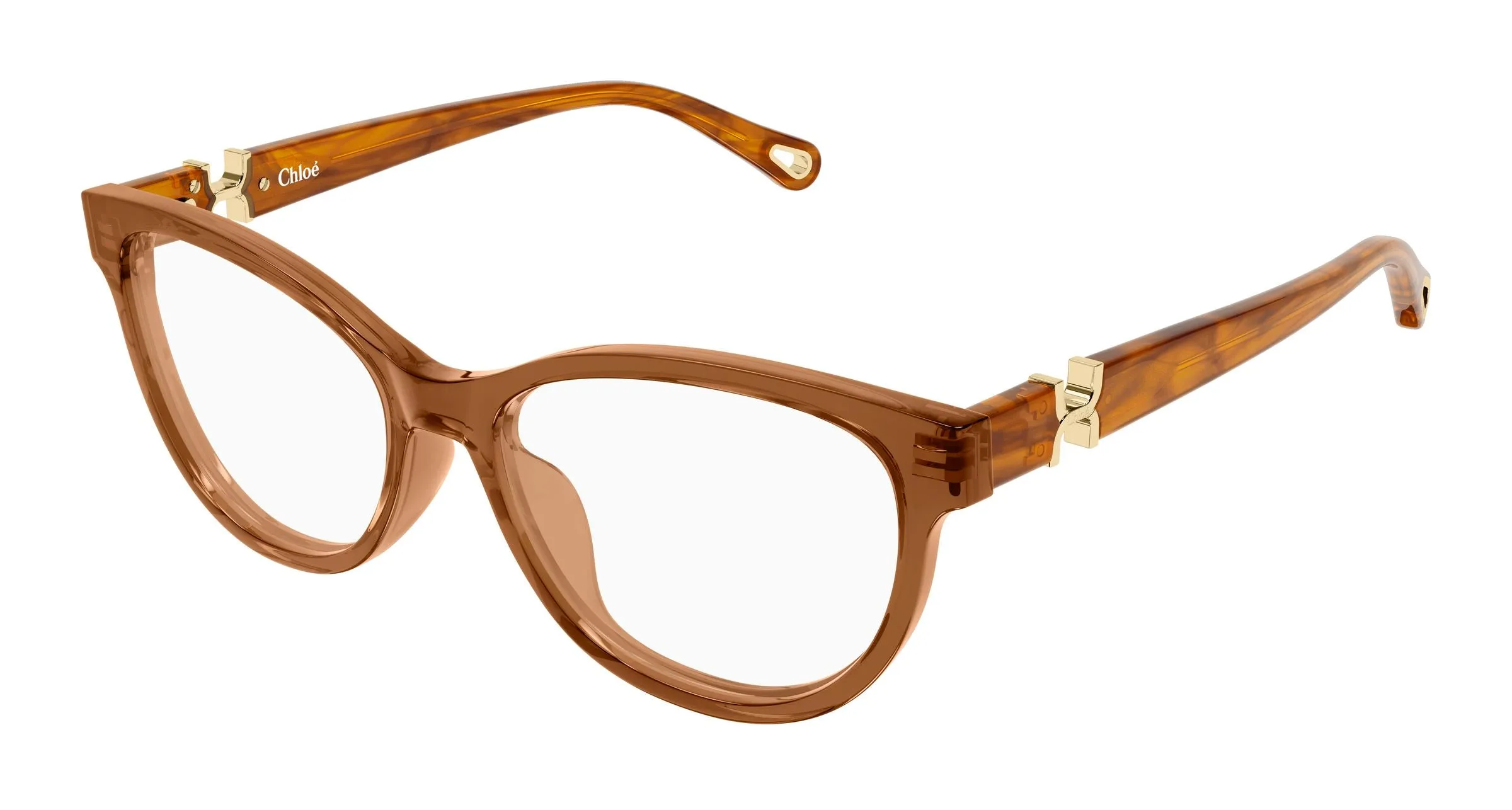 Chloé CH0411OL 004 Montature da vista Acetato Marrone Trasparente Cat Eye - immagine 1