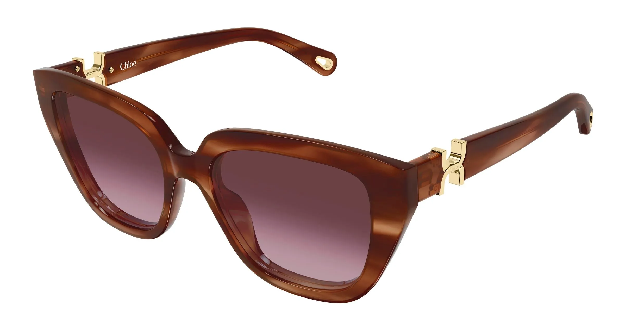 Chloé CH0410S 003 Occhiali da sole Acetato Havana Viola Cat Eye Sfumato - immagine 1