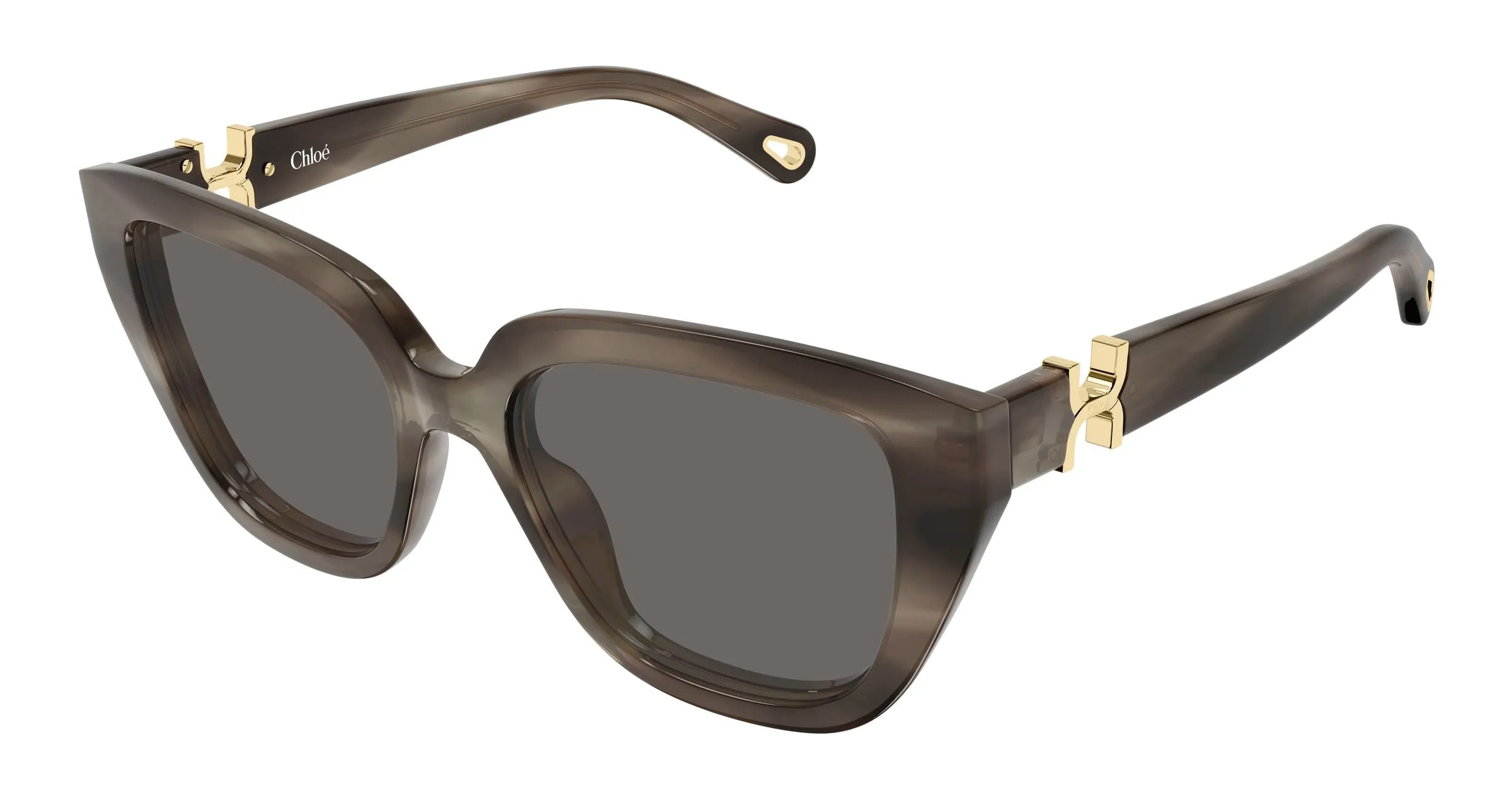 Chloé CH0410S 002 Occhiali da sole Acetato Havana Grigio Cat Eye - immagine 1
