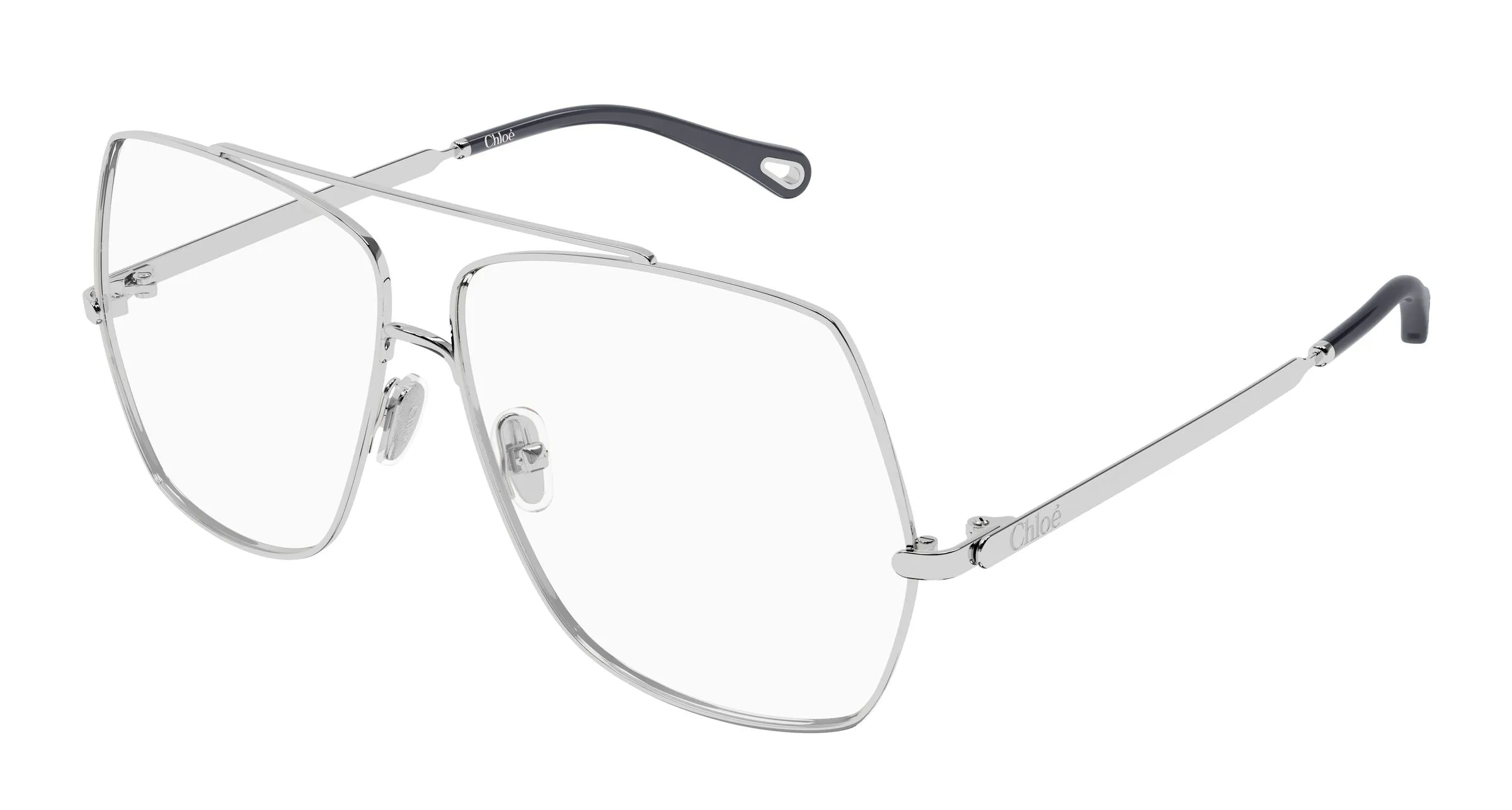 Chloé CH0409O 003 Montature da vista Metallo Argento Trasparente Squadrata - immagine 1