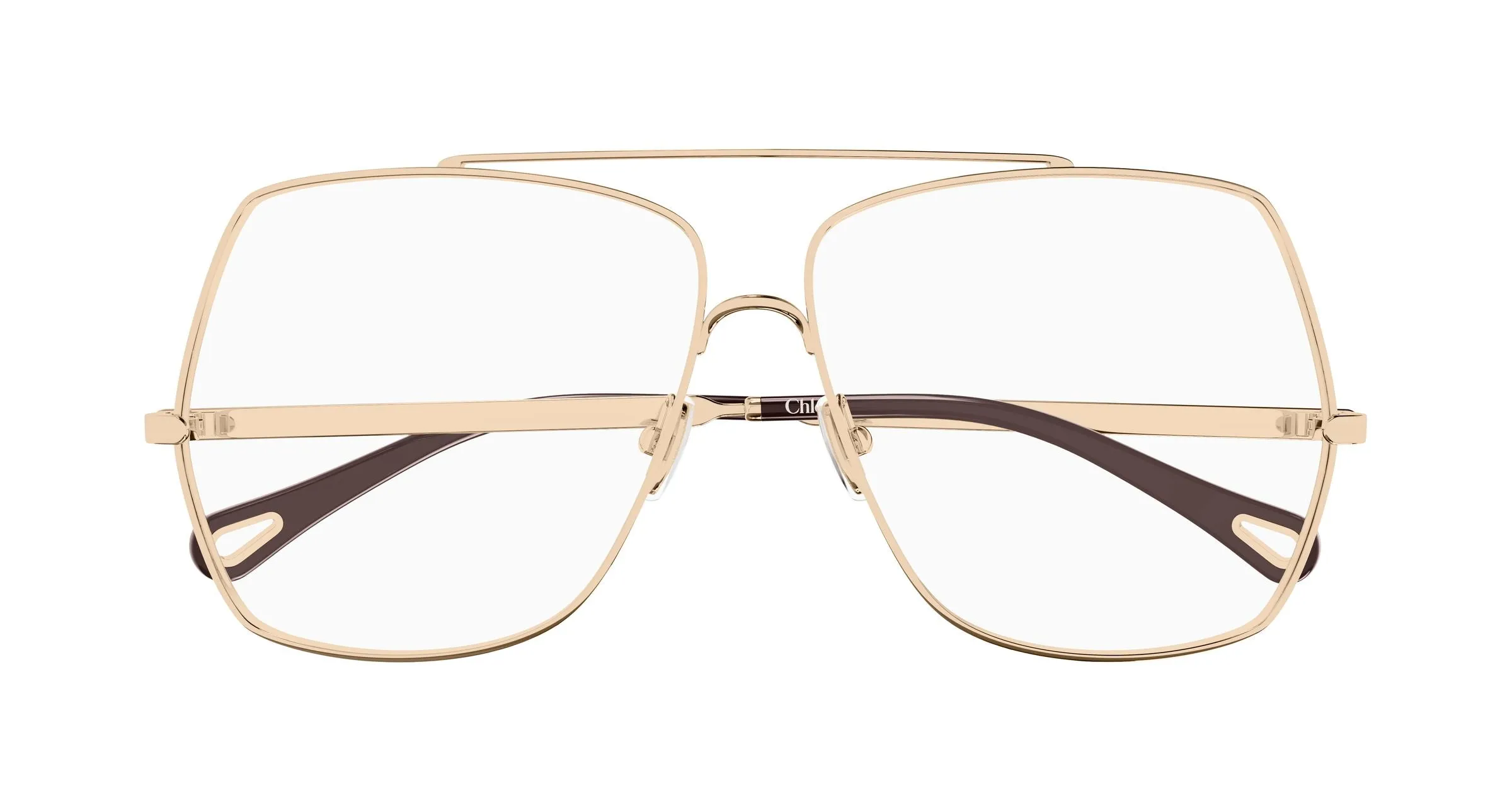 Chloé CH0409O 002 Montature da vista Metallo Oro Trasparente Squadrata - immagine 2