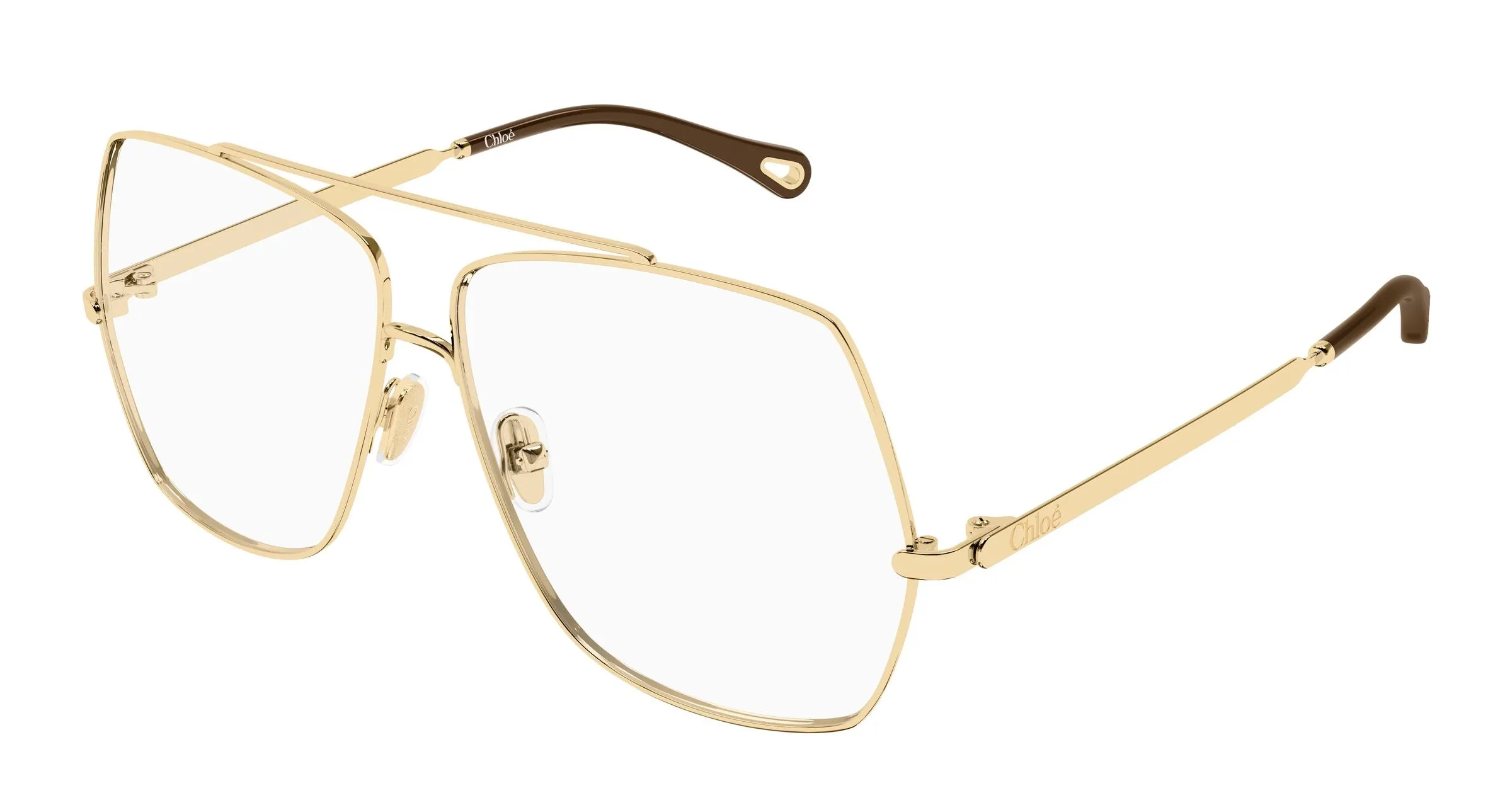 Chloé CH0409O 001 Montature da vista Metallo Oro Trasparente Squadrata - immagine 1