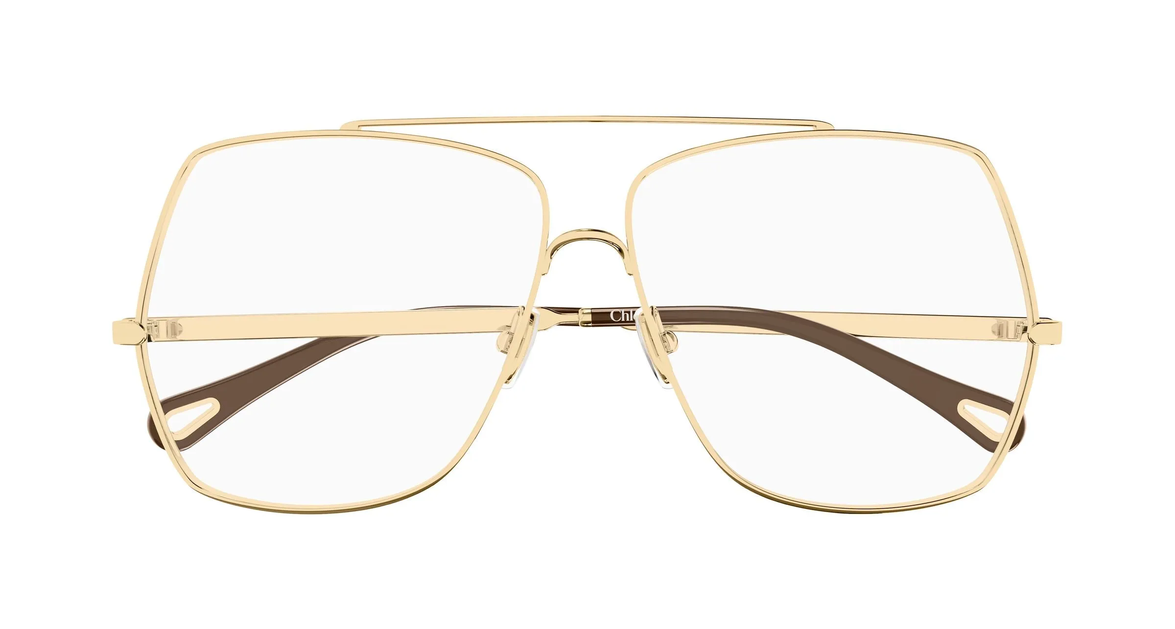 Chloé CH0409O 001 Montature da vista Metallo Oro Trasparente Squadrata - immagine 2