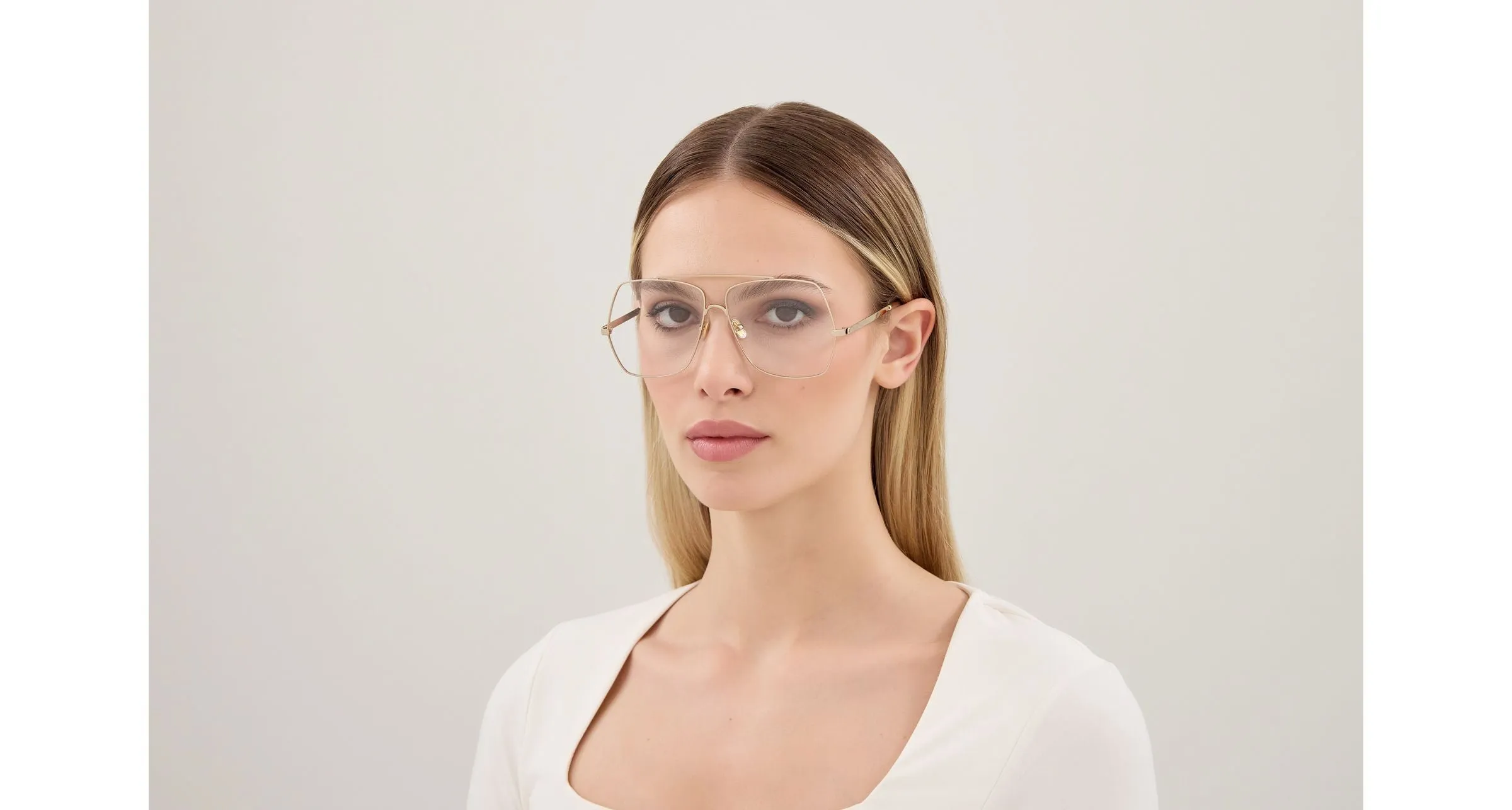 Chloé CH0409O 001 Montature da vista Metallo Oro Trasparente Squadrata - immagine 3
