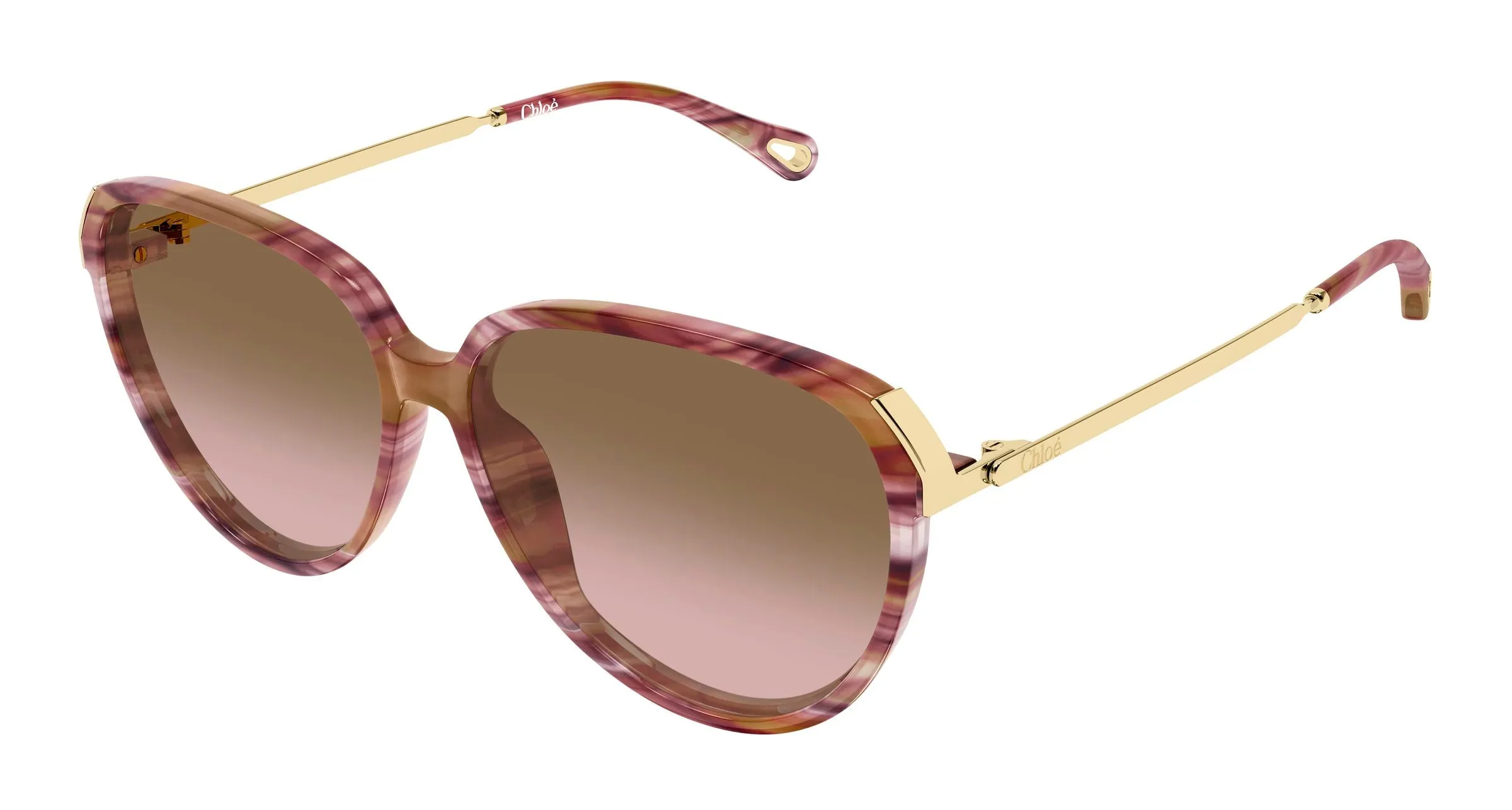 Chloé CH0406S 002 Occhiali da sole Acetato Havana Marrone Rotonda Sfumato - immagine 1