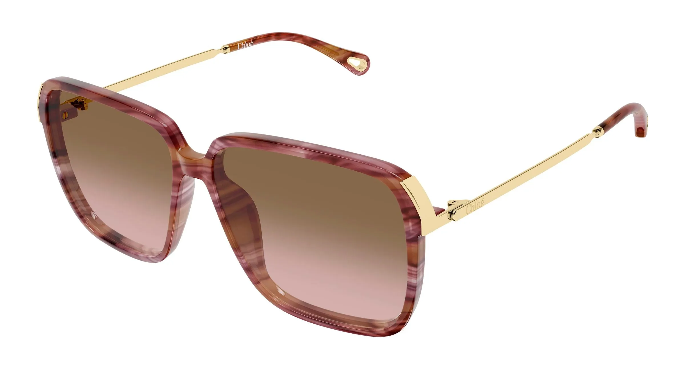 Chloé CH0405S 002 Occhiali da sole Acetato Havana Marrone Squadrata Sfumato - immagine 1