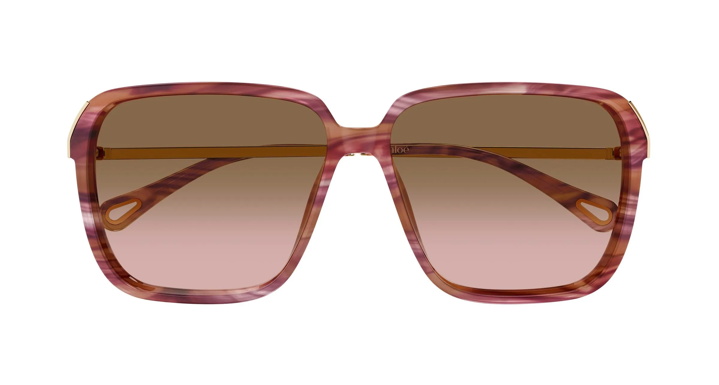 Chloé CH0405S 002 Occhiali da sole Acetato Havana Marrone Squadrata Sfumato - immagine 2