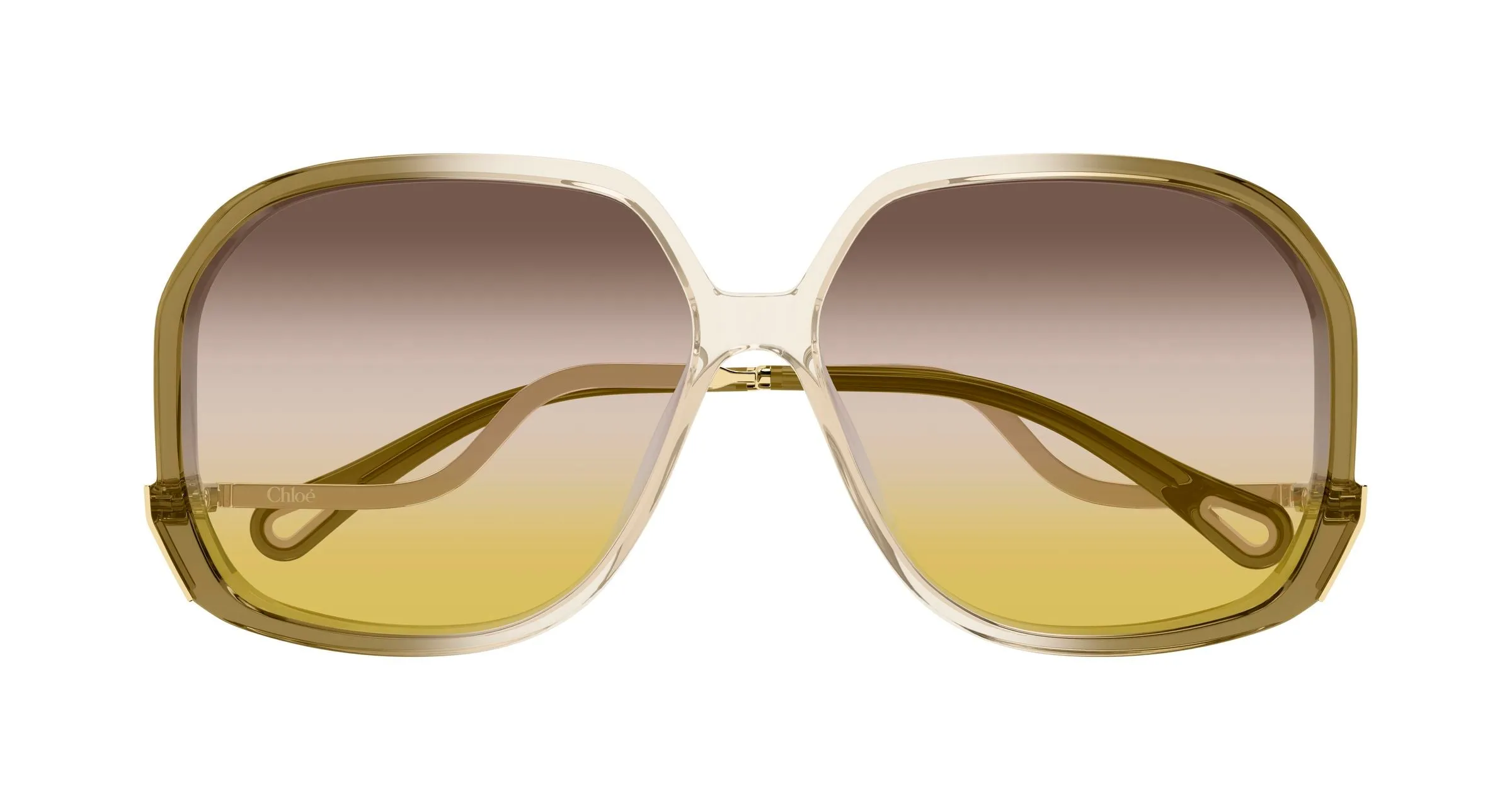 Chloé CH0404S 004 Occhiali da sole Acetato Beige Rosa Geometrica Sfumato - immagine 2