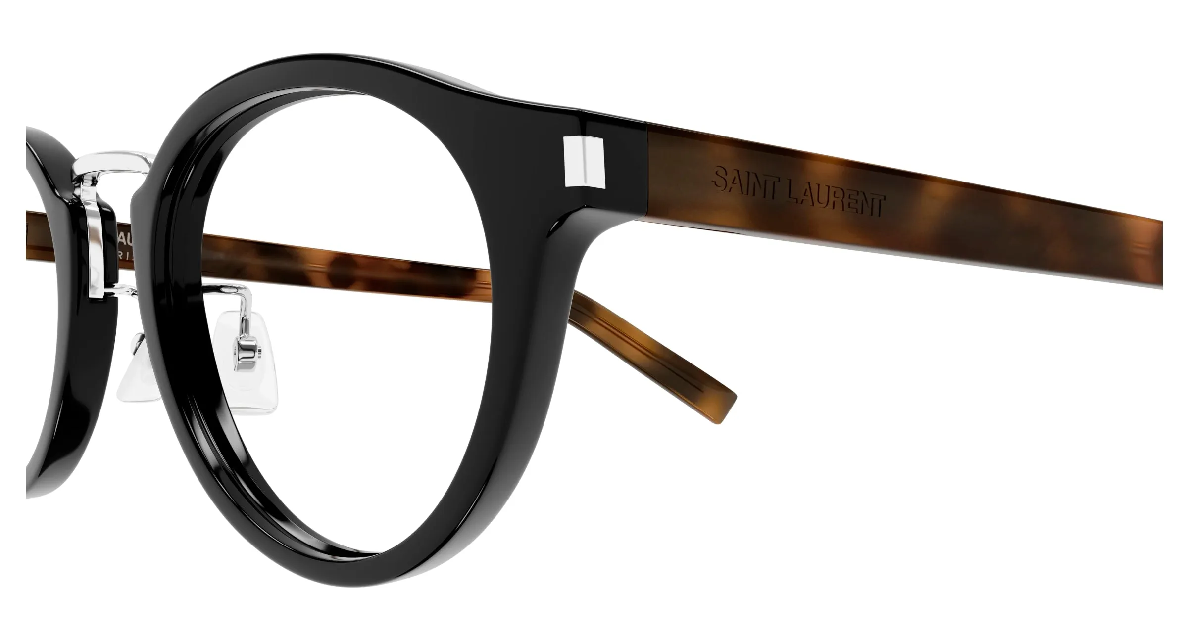 SAINT LAURENT SL 728/J 004 Montature da vista Acetato Nero Trasparente Rotonda - immagine 3