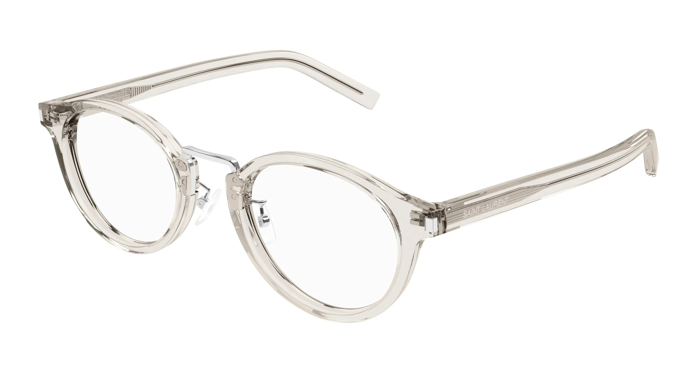 SAINT LAURENT SL 728/J 003 Montature da vista Acetato Beige Trasparente Rotonda - immagine 1