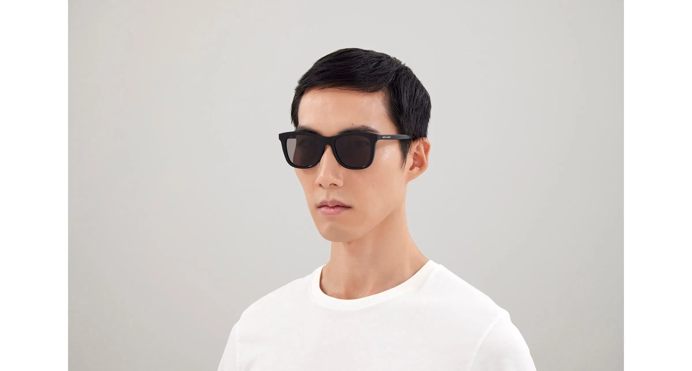 SAINT LAURENT SL 587/K 001 Occhiali da sole Acetato Nero Nero Squadrata - immagine 4