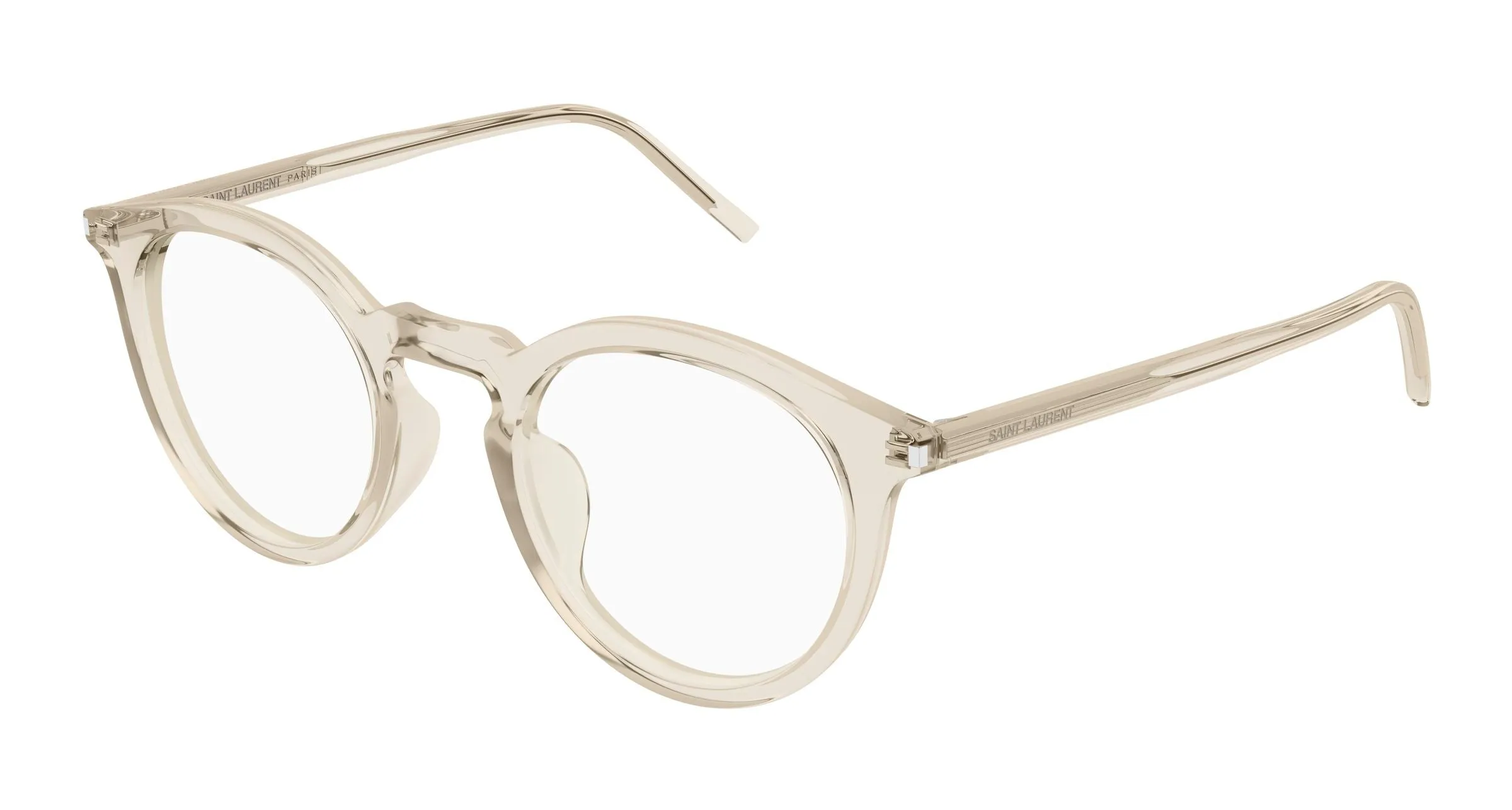 SAINT LAURENT SL 347/F 004 Montature da vista Acetato Beige Trasparente Rotonda - immagine 1