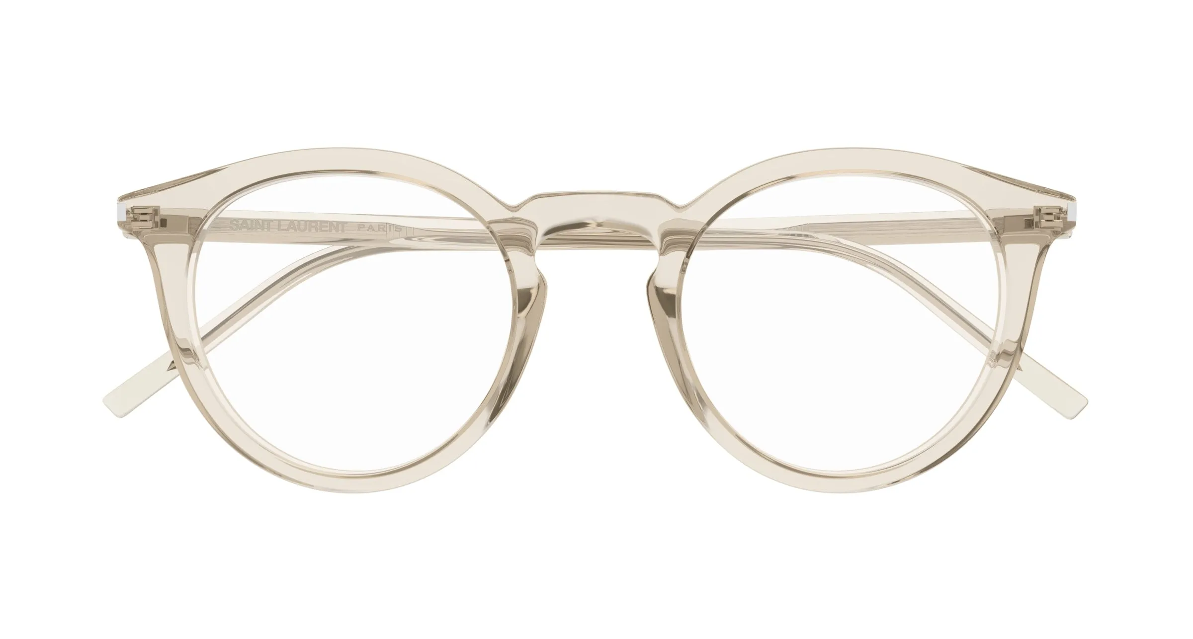 SAINT LAURENT SL 347/F 004 Montature da vista Acetato Beige Trasparente Rotonda - immagine 2