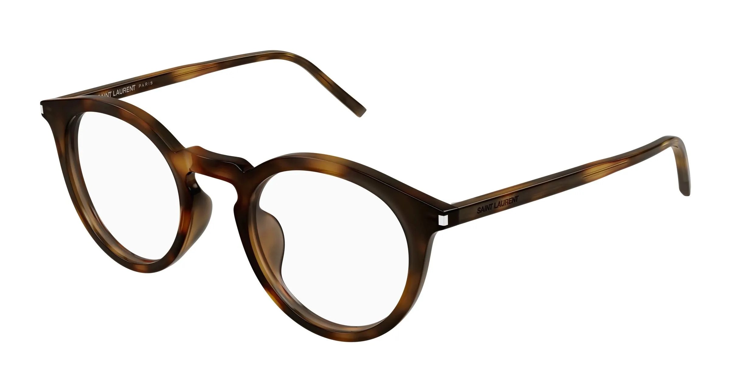 SAINT LAURENT SL 347/F 003 Montature da vista Acetato Havana Trasparente Rotonda - immagine 1