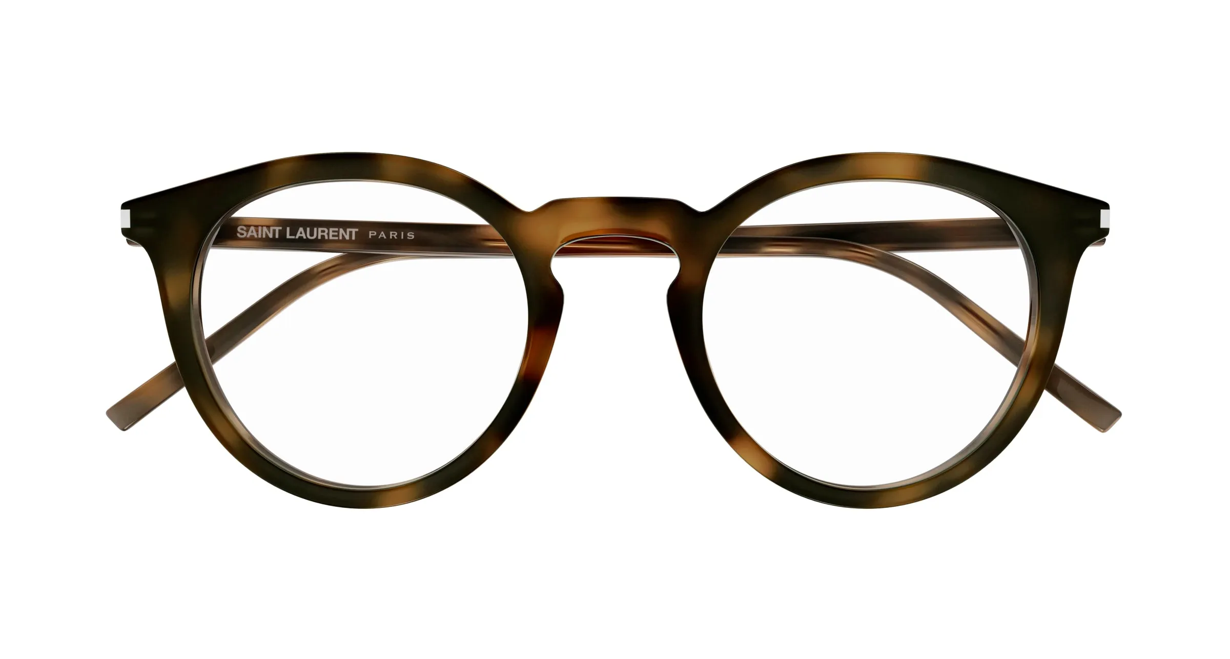 SAINT LAURENT SL 347/F 003 Montature da vista Acetato Havana Trasparente Rotonda - immagine 2