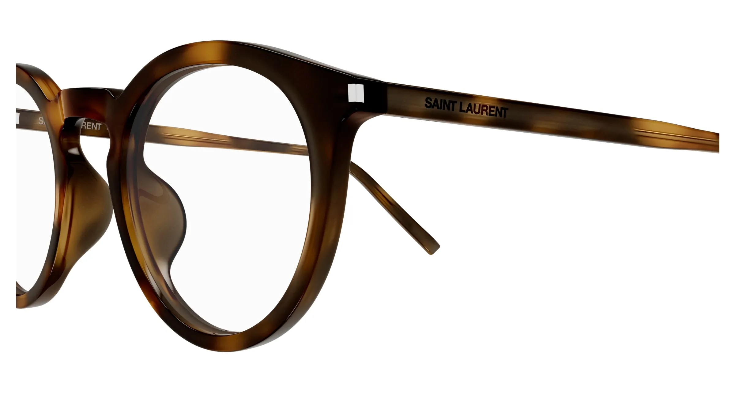 SAINT LAURENT SL 347/F 003 Montature da vista Acetato Havana Trasparente Rotonda - immagine 3