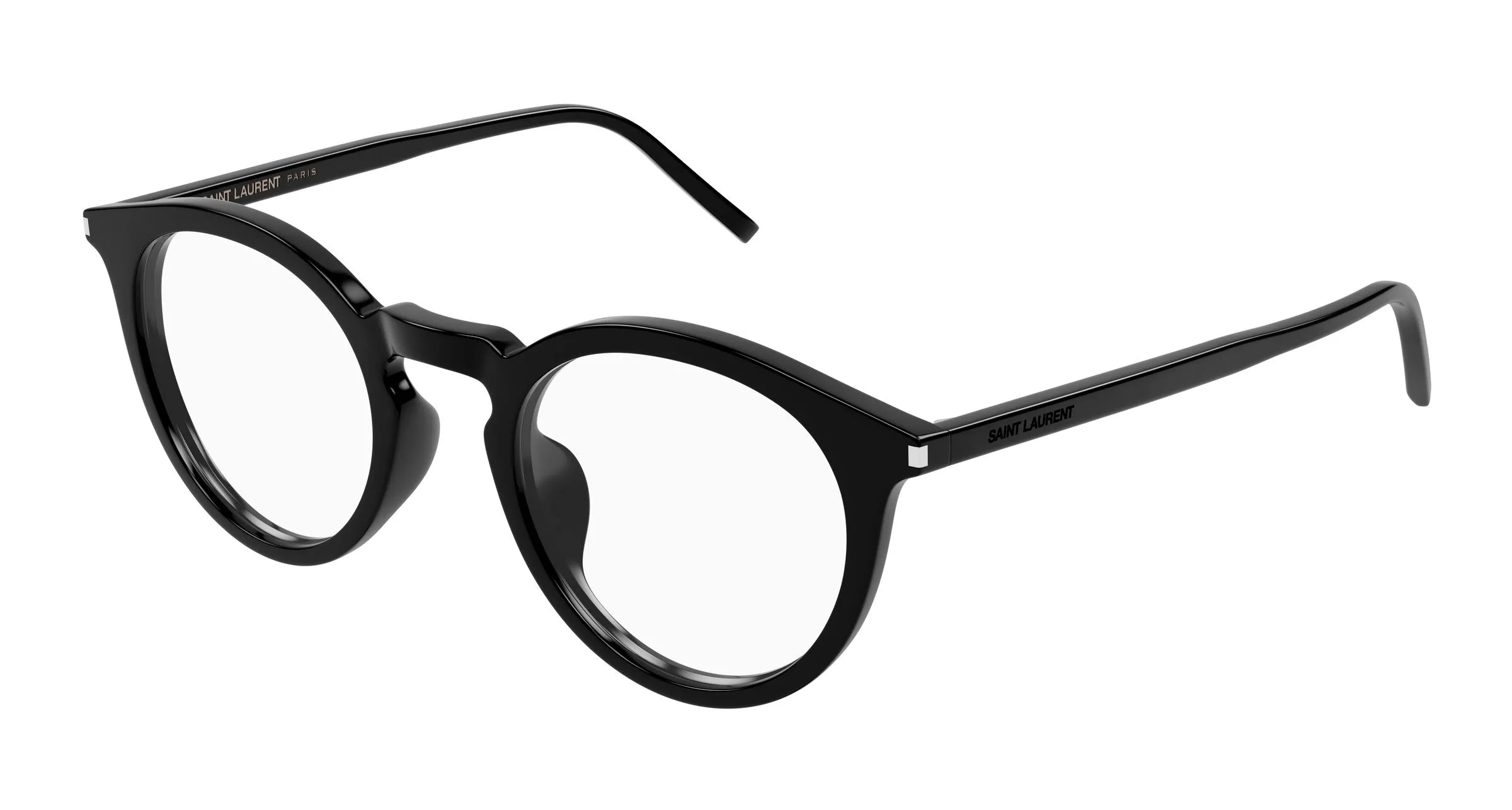 SAINT LAURENT SL 347/F 001 Montature da vista Acetato Nero Trasparente Rotonda - immagine 1
