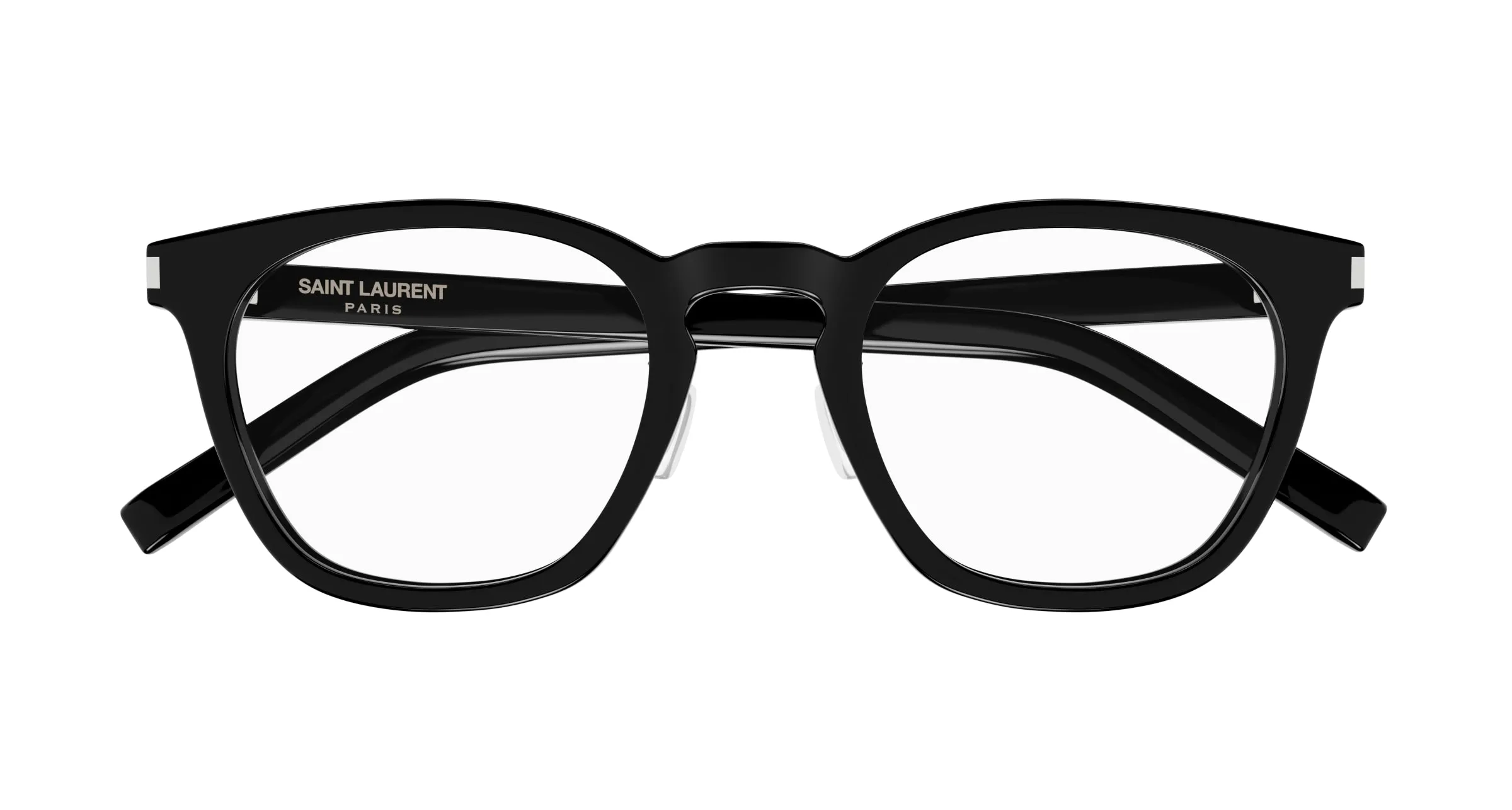 SAINT LAURENT SL 28/J 001 Montature da vista Acetato Nero Trasparente Squadrata - immagine 2