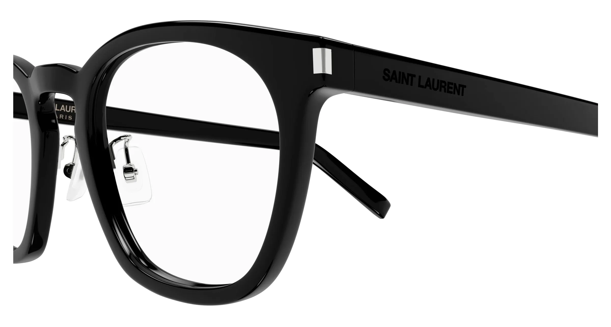 SAINT LAURENT SL 28/J 001 Montature da vista Acetato Nero Trasparente Squadrata - immagine 3