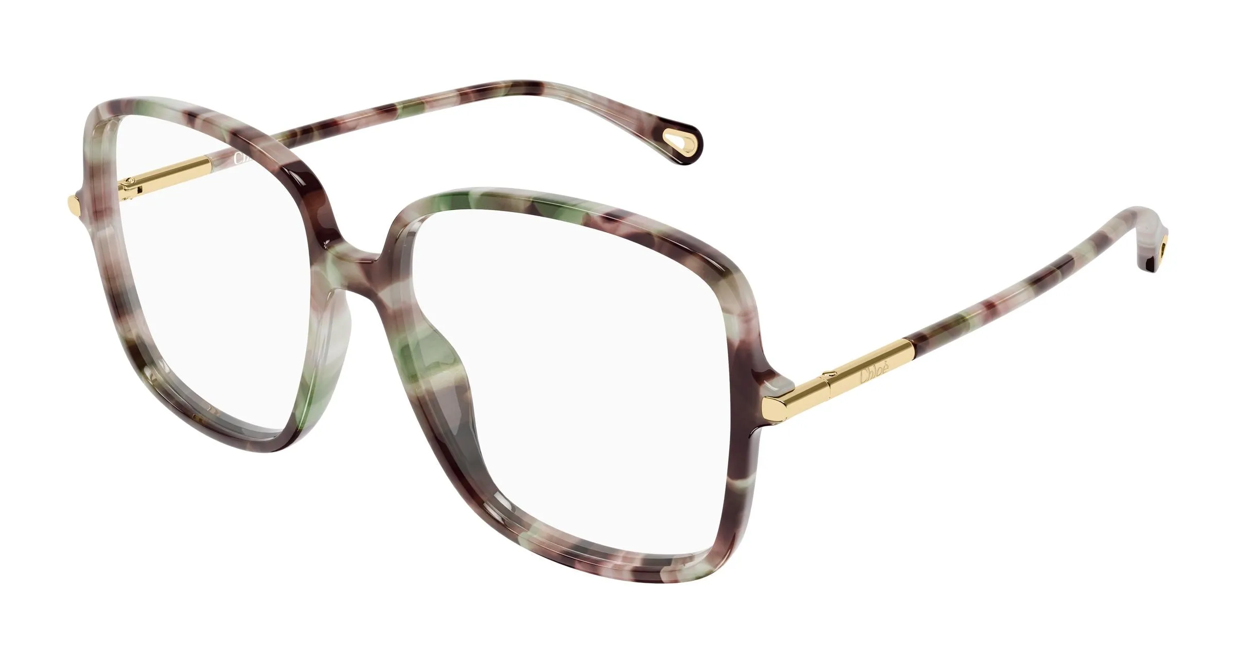 Chloé CH0399O 007 Montature da vista Acetato Havana Trasparente Squadrata - immagine 1
