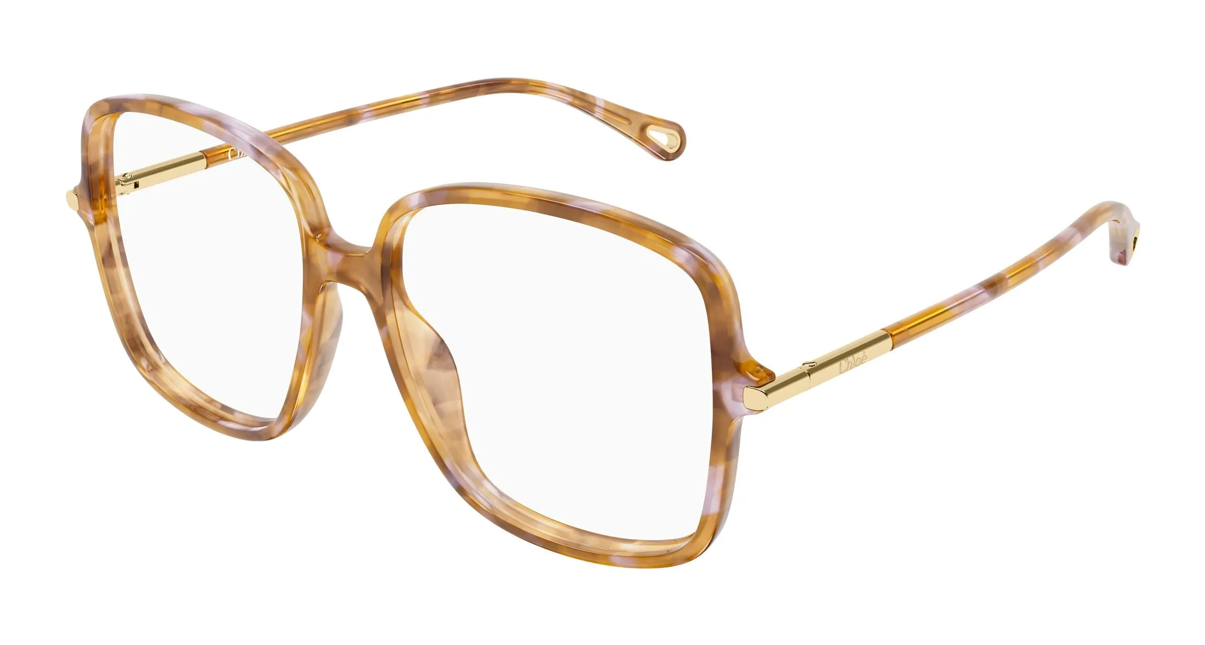Chloé CH0399O 004 Montature da vista Acetato Havana Trasparente Squadrata - immagine 1