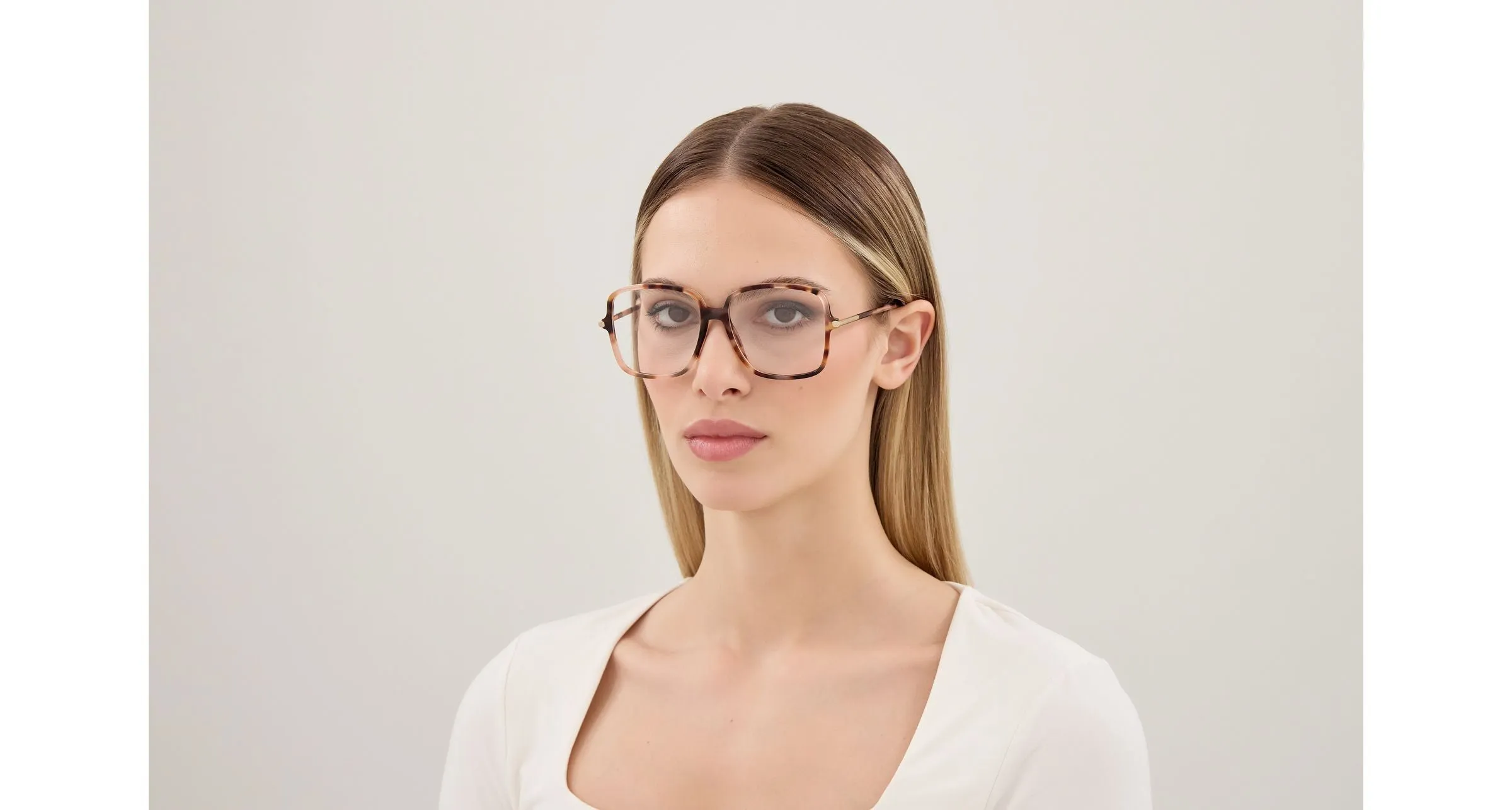 Chloé CH0399O 003 Montature da vista Acetato Havana Trasparente Squadrata - immagine 2