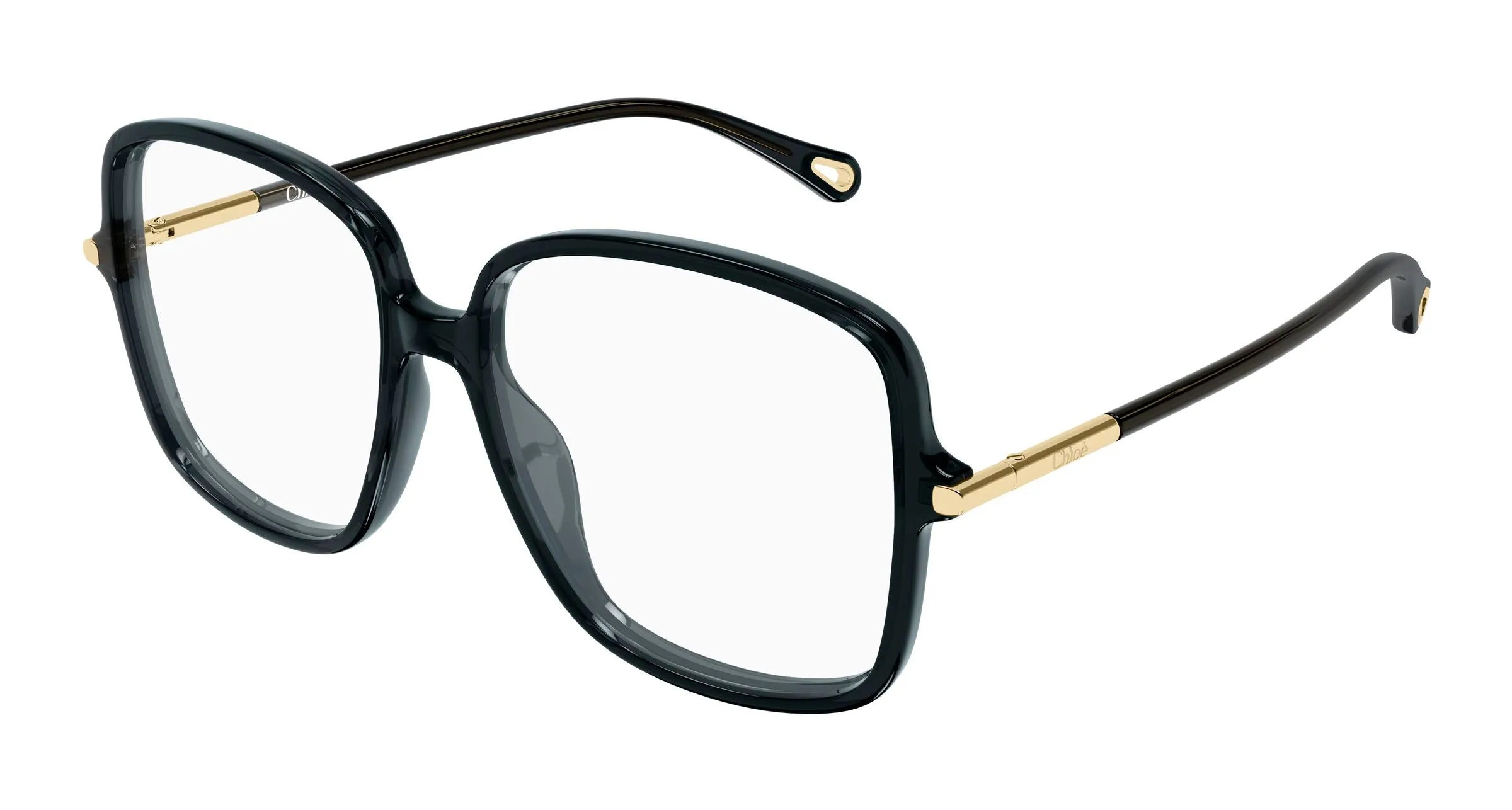 Chloé CH0399O 001 Montature da vista Acetato Grigio Trasparente Squadrata - immagine 1