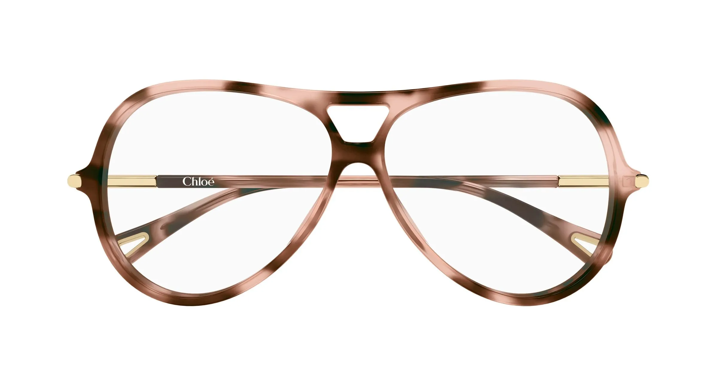Chloé CH0398O 003 Montature da vista Acetato Havana Trasparente Rotonda - immagine 2