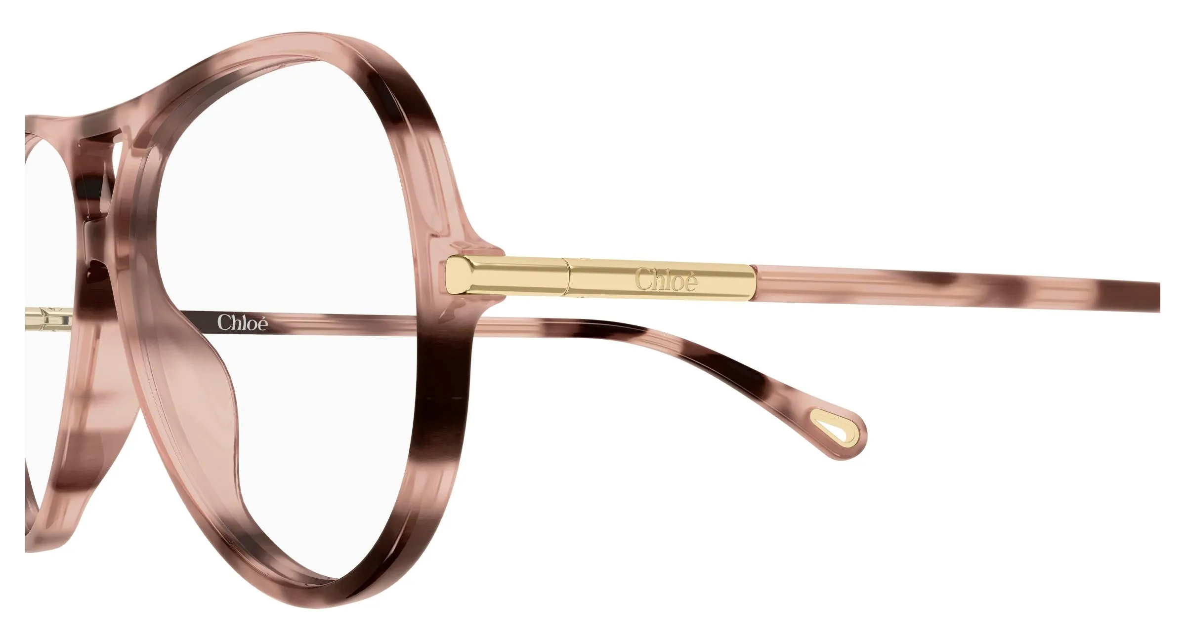 Chloé CH0398O 003 Montature da vista Acetato Havana Trasparente Rotonda - immagine 3