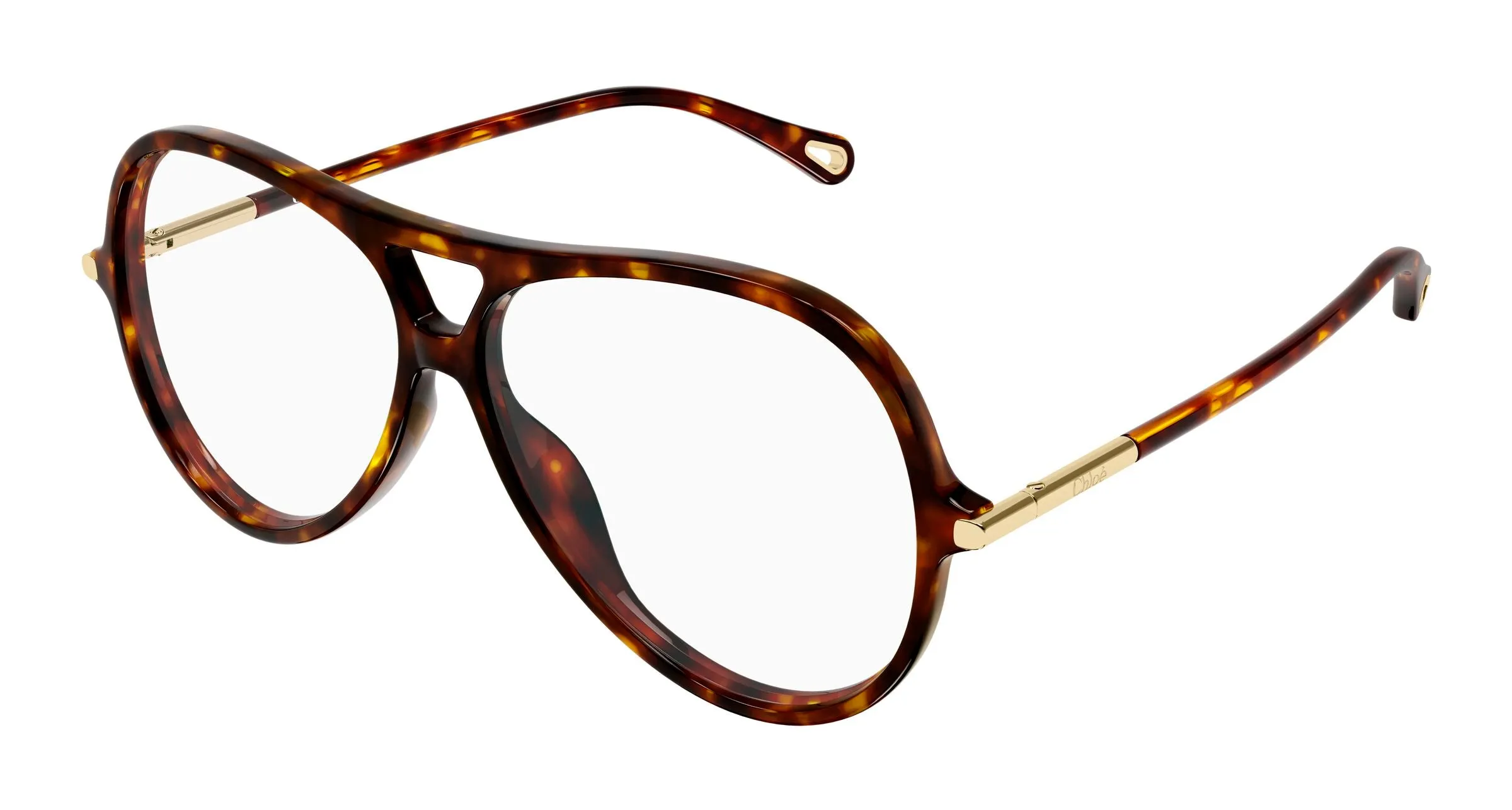 Chloé CH0398O 002 Montature da vista Acetato Havana Trasparente Rotonda - immagine 1