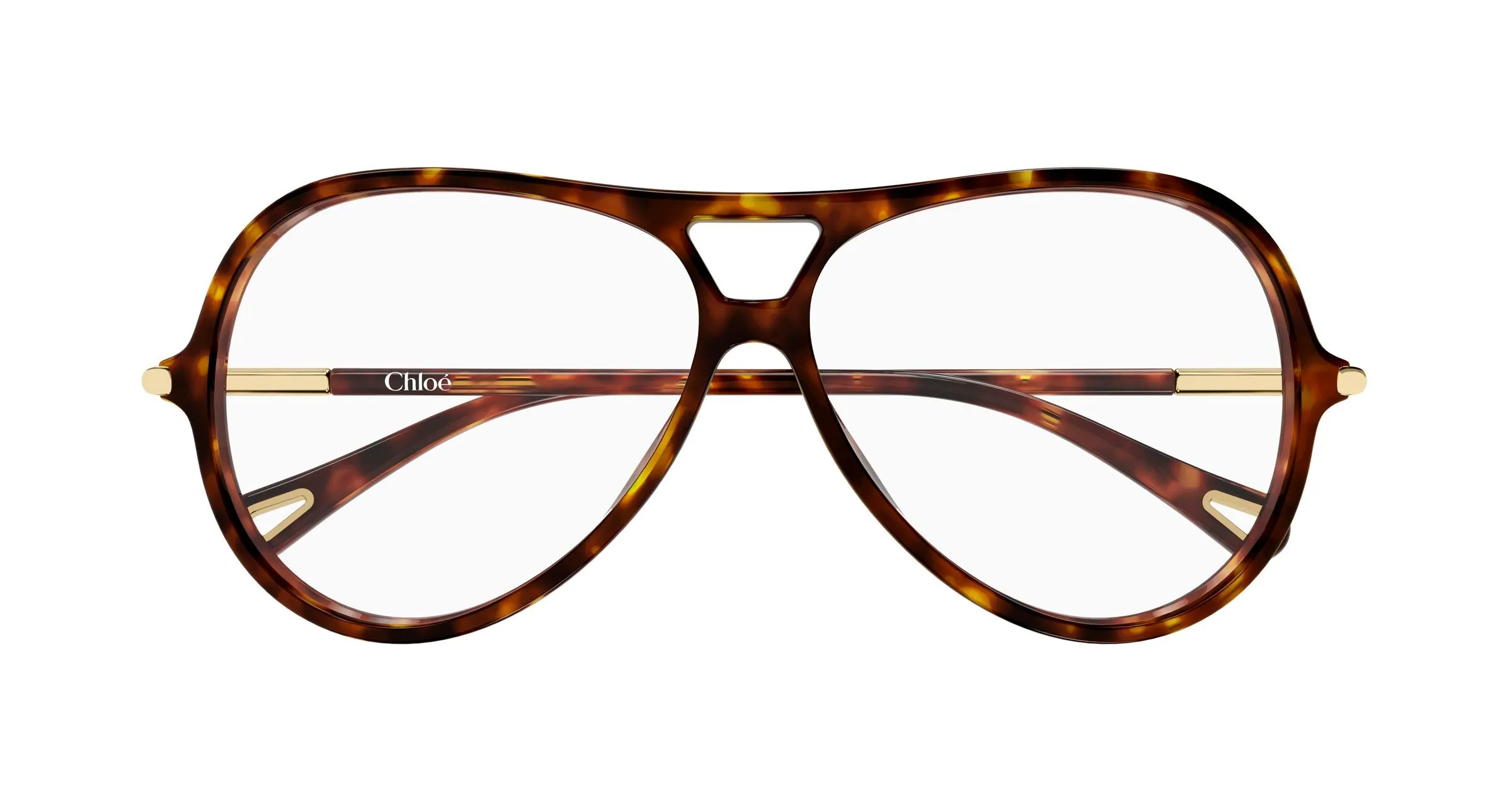Chloé CH0398O 002 Montature da vista Acetato Havana Trasparente Rotonda - immagine 2