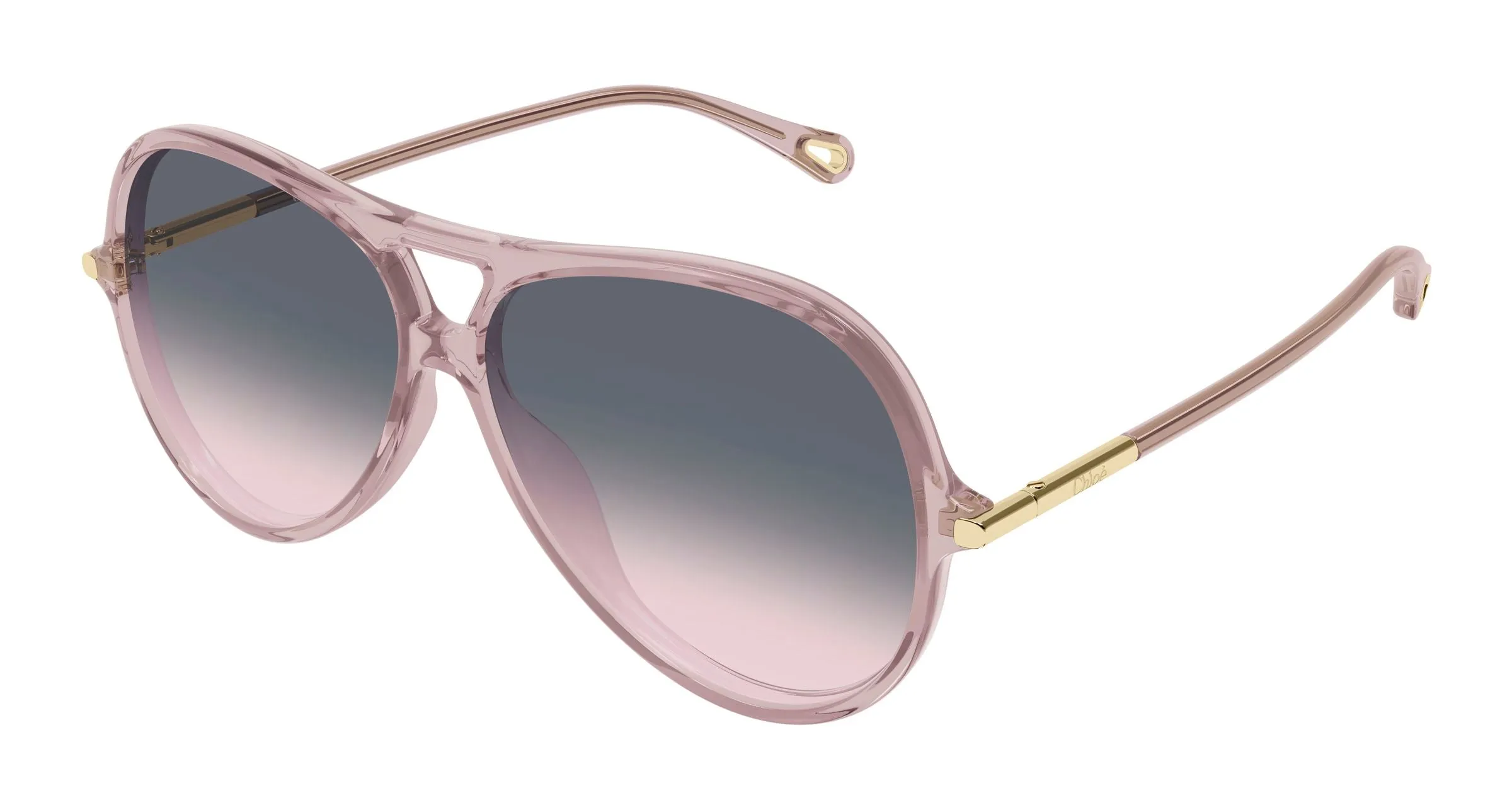 Chloé CH0395S 005 Occhiali da sole Acetato Rosa Grigio Rotonda Sfumato - immagine 1