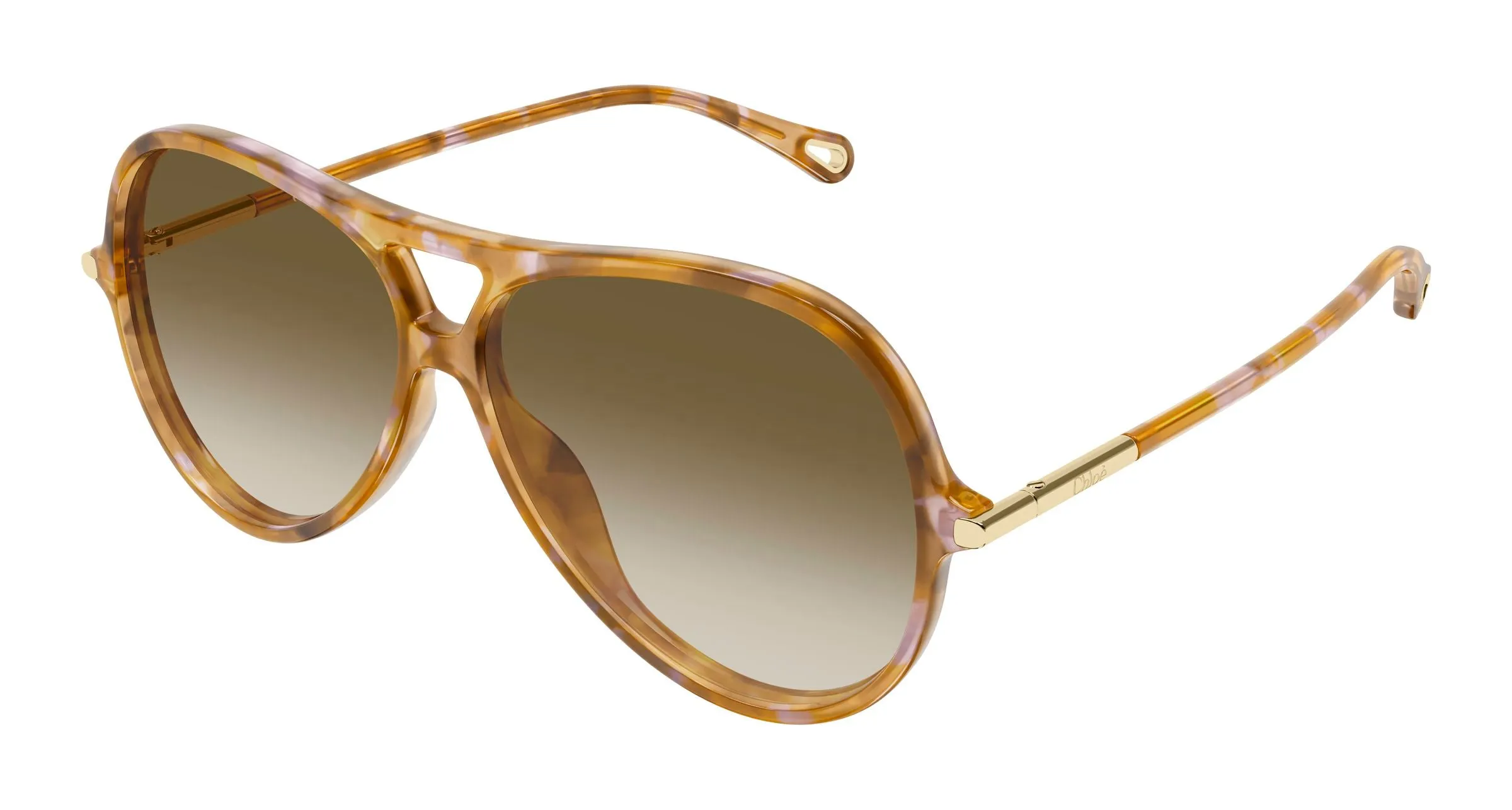 Chloé CH0395S 003 Occhiali da sole Acetato Havana Marrone Rotonda Sfumato - immagine 1