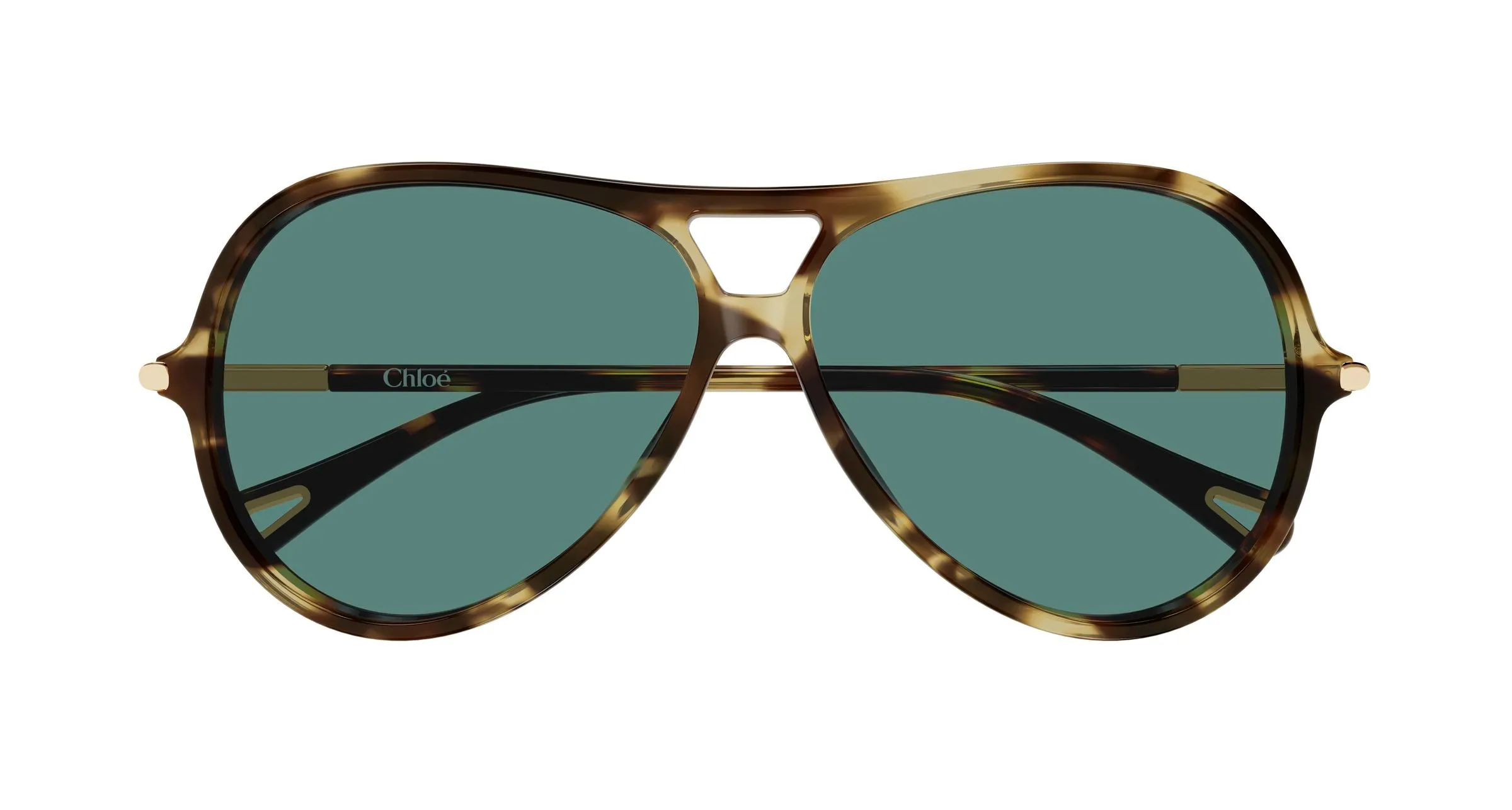 Chloé CH0395S 002 Occhiali da sole Acetato Havana Verde Rotonda - immagine 2