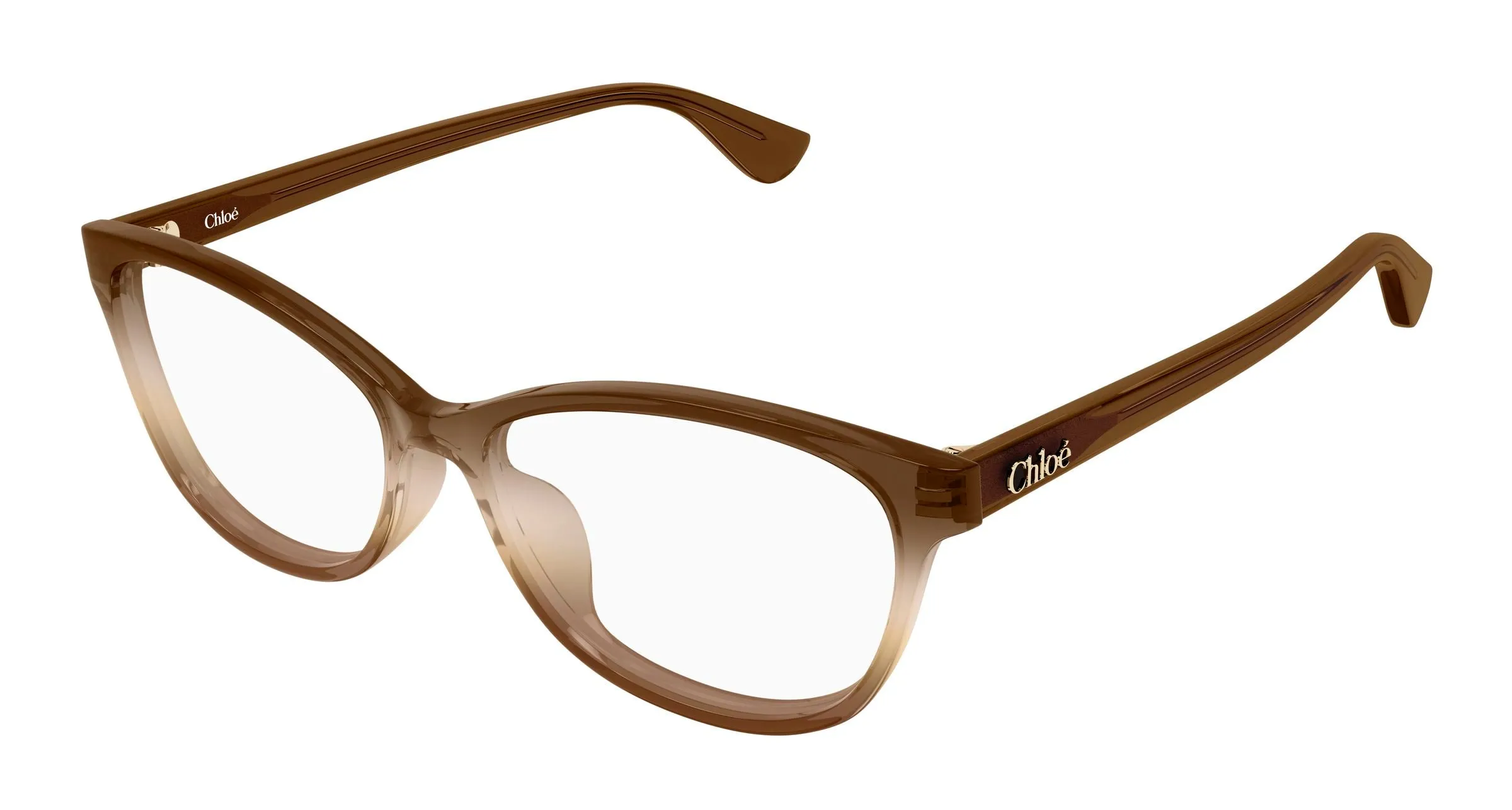 Chloé CH0394OL 005 Montature da vista Acetato Marrone Trasparente Cat Eye - immagine 1