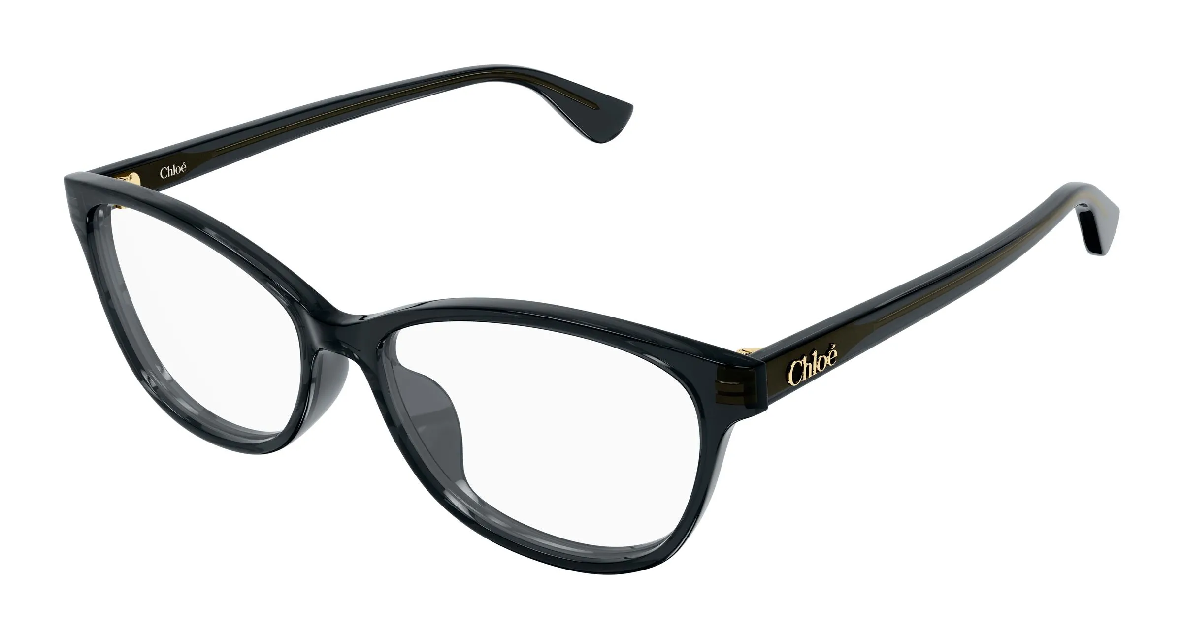 Chloé CH0394OL 001 Montature da vista Acetato Grigio Trasparente Cat Eye - immagine 1