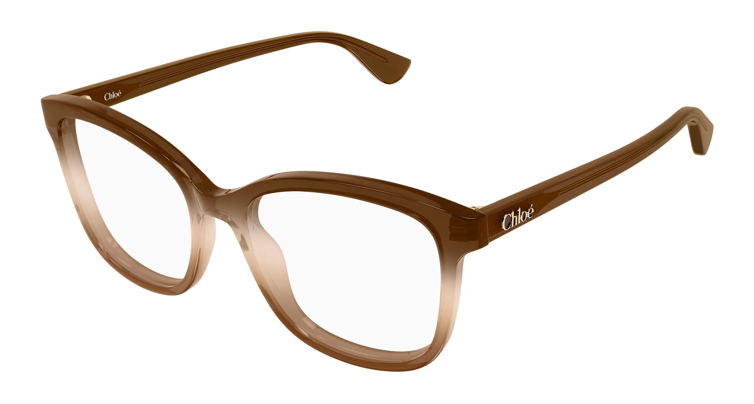 Chloé CH0393O 005 Montature da vista Acetato Marrone Trasparente Cat Eye - immagine 1