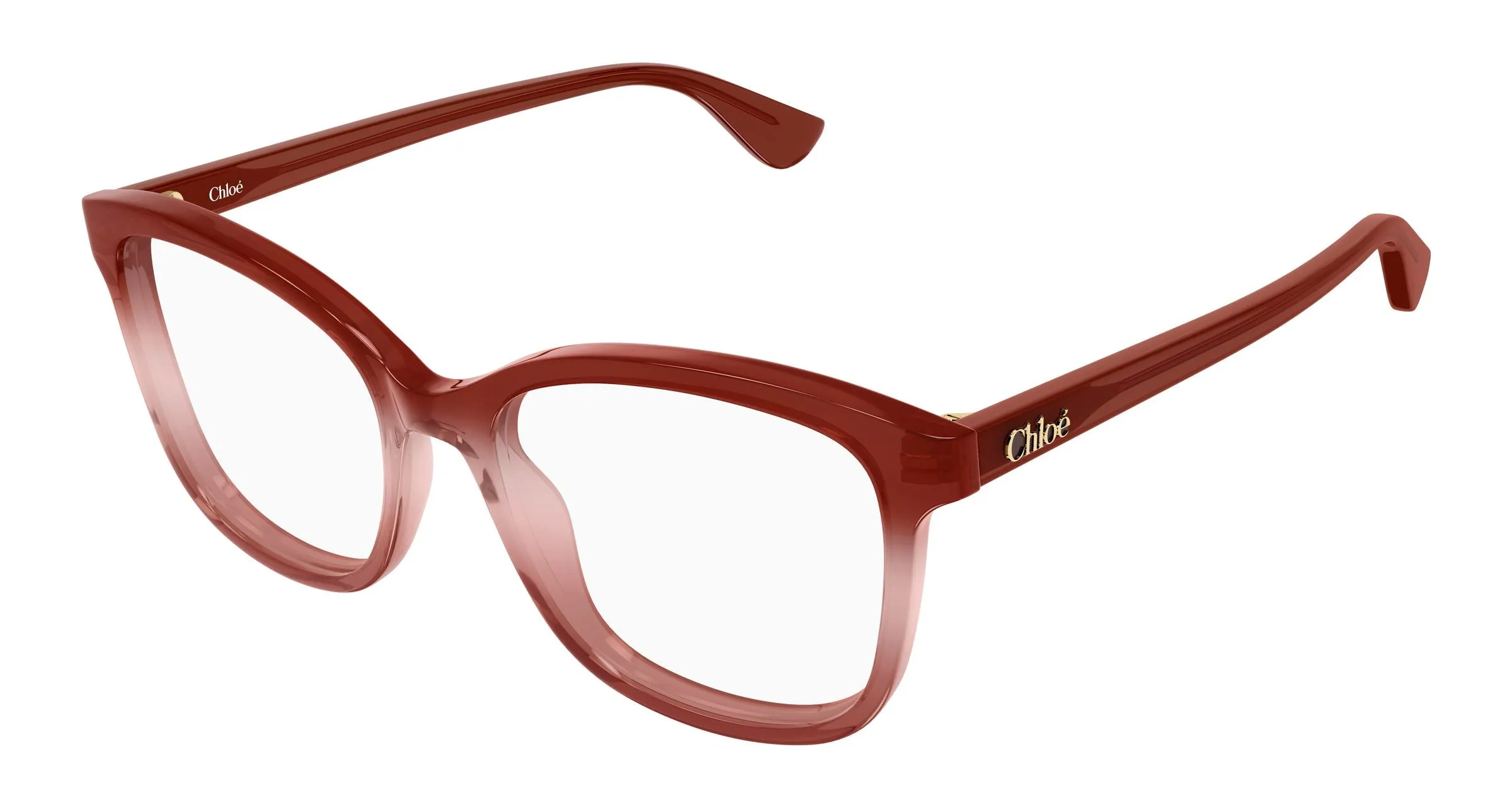 Chloé CH0393O 004 Montature da vista Acetato Bordeaux Trasparente Cat Eye - immagine 1