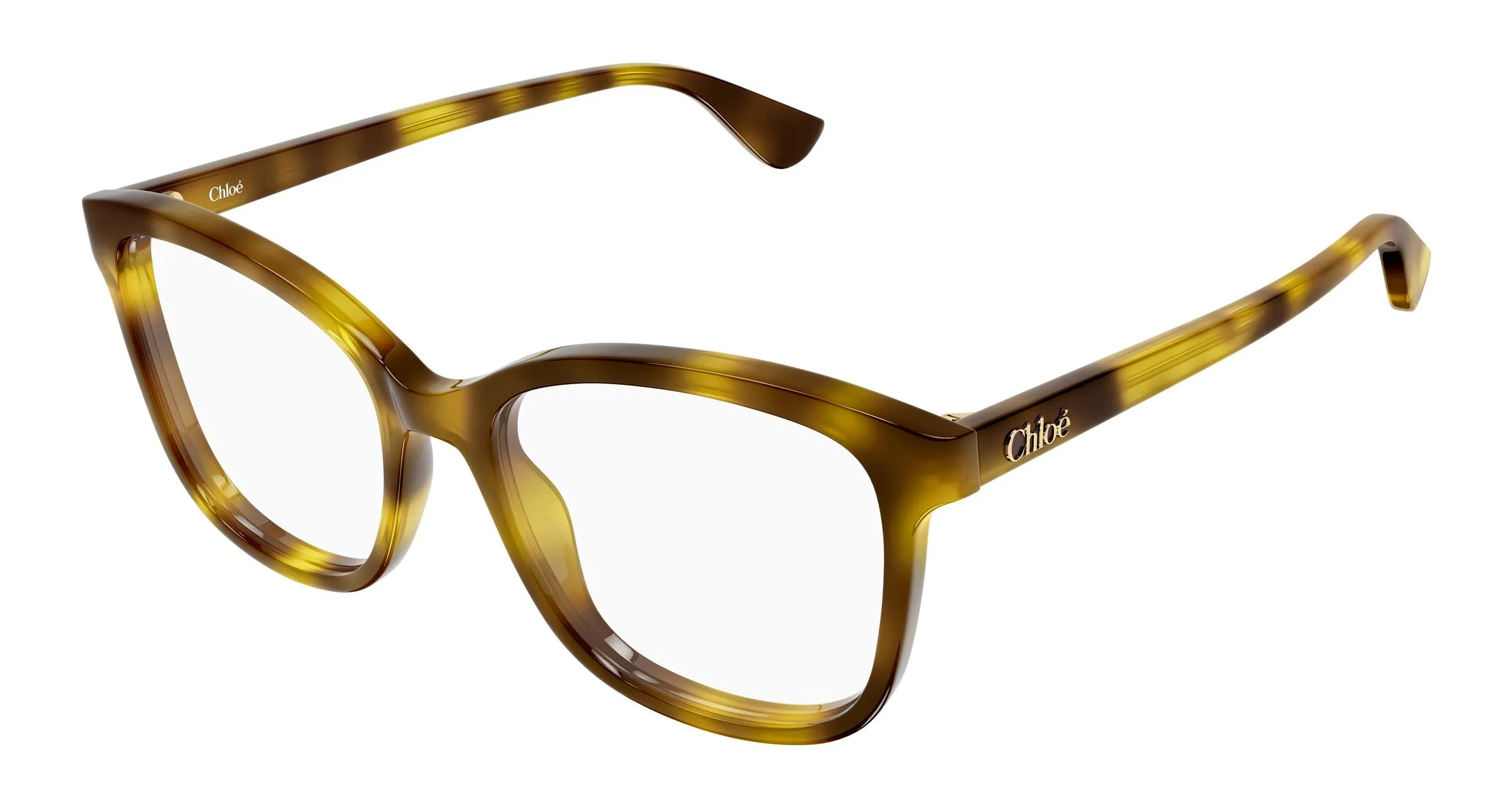Chloé CH0393O 002 Montature da vista Acetato Havana Trasparente Cat Eye - immagine 1
