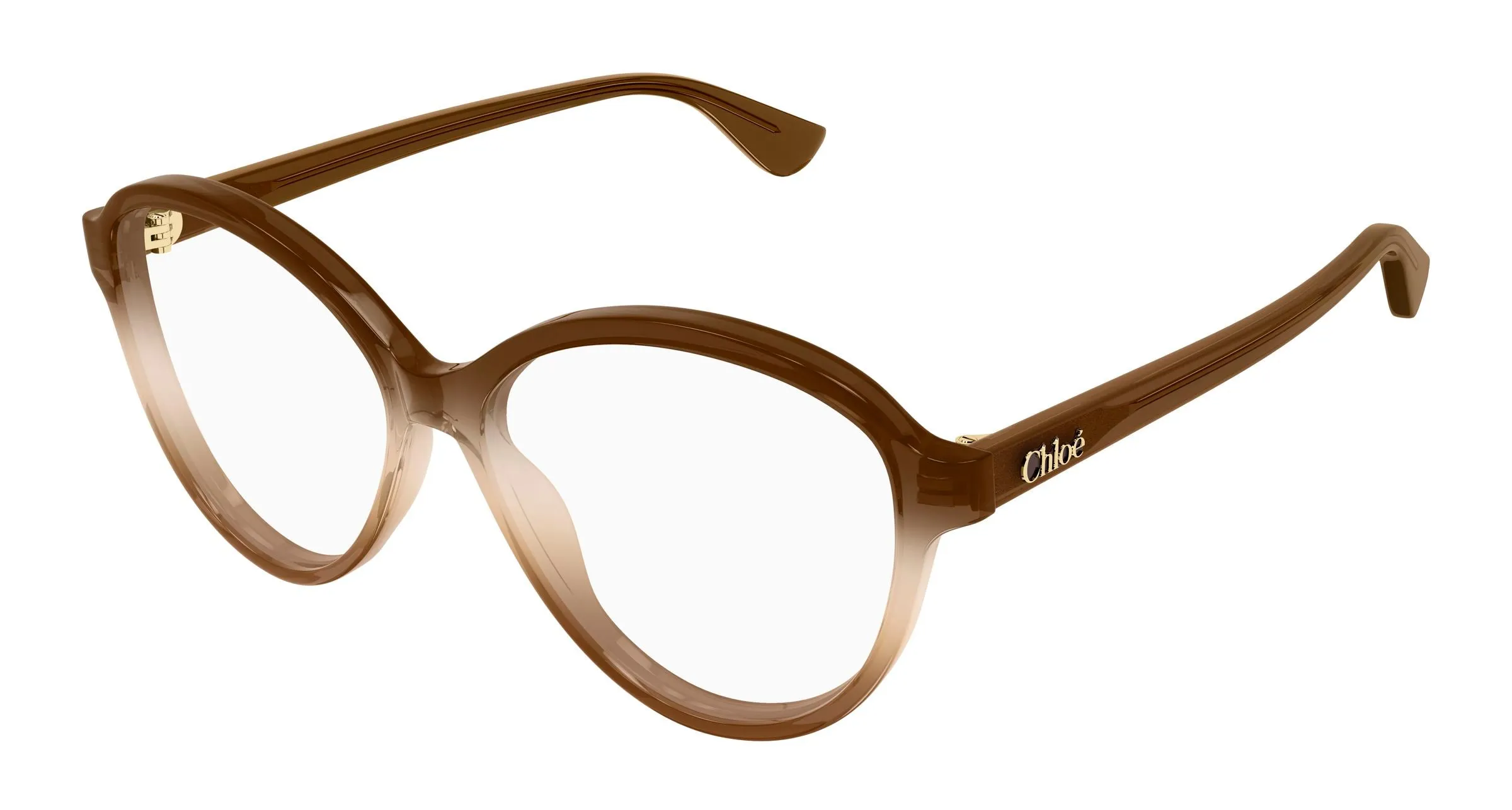Chloé CH0392O 005 Montature da vista Acetato Marrone Trasparente Rotonda - immagine 1