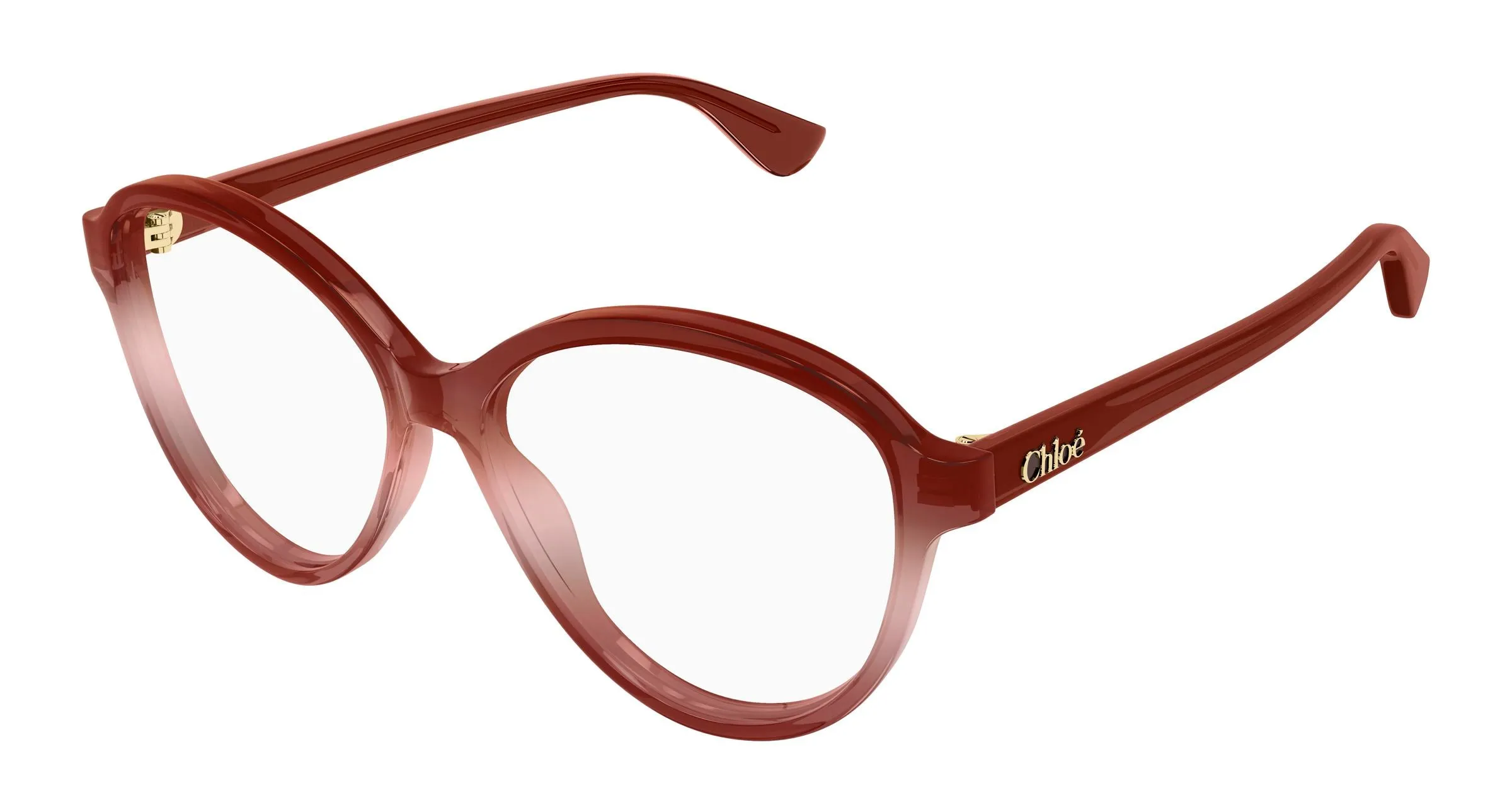 Chloé CH0392O 004 Montature da vista Acetato Bordeaux Trasparente Rotonda - immagine 1