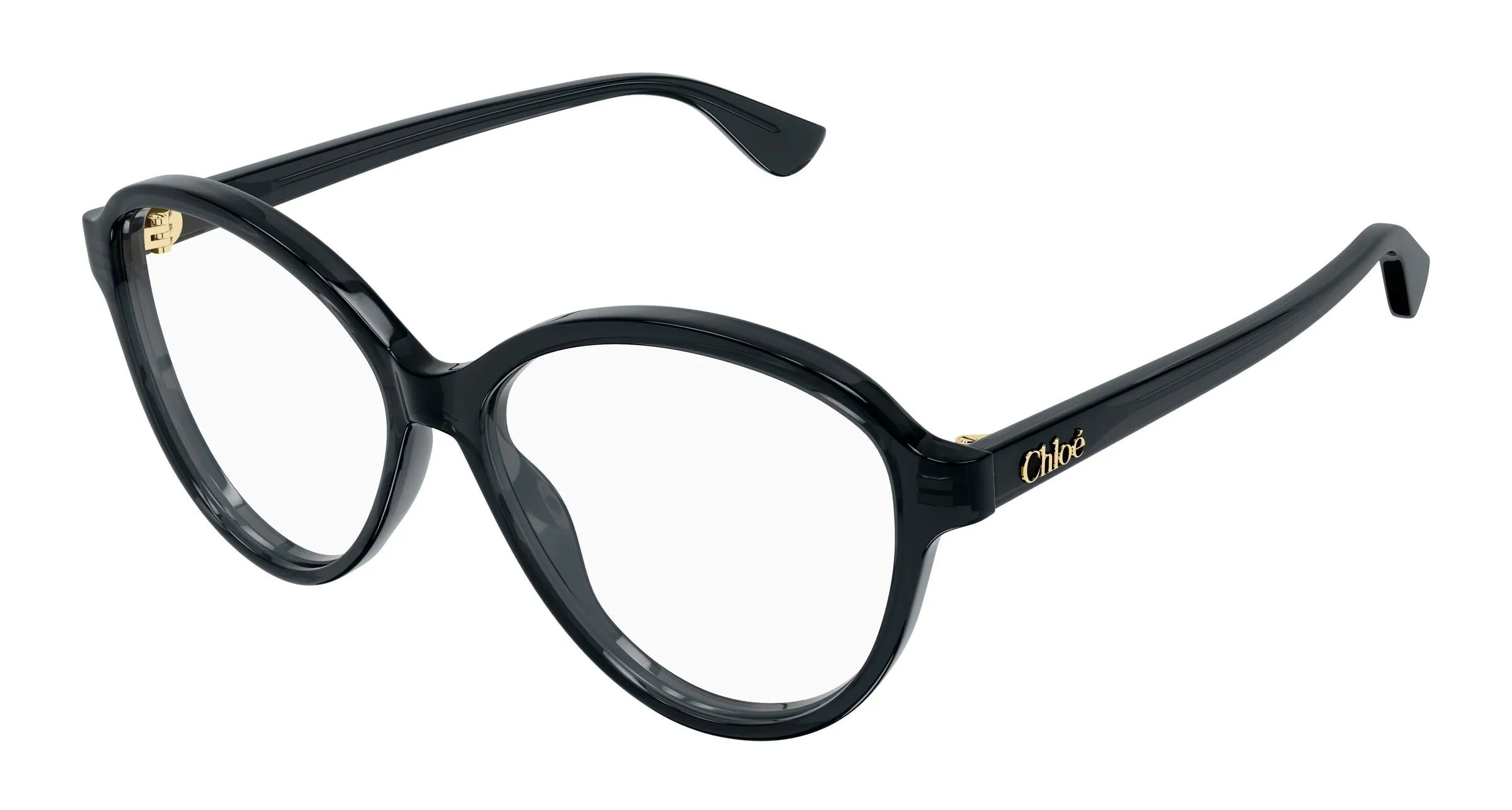 Chloé CH0392O 001 Montature da vista Acetato Grigio Trasparente Rotonda - immagine 1