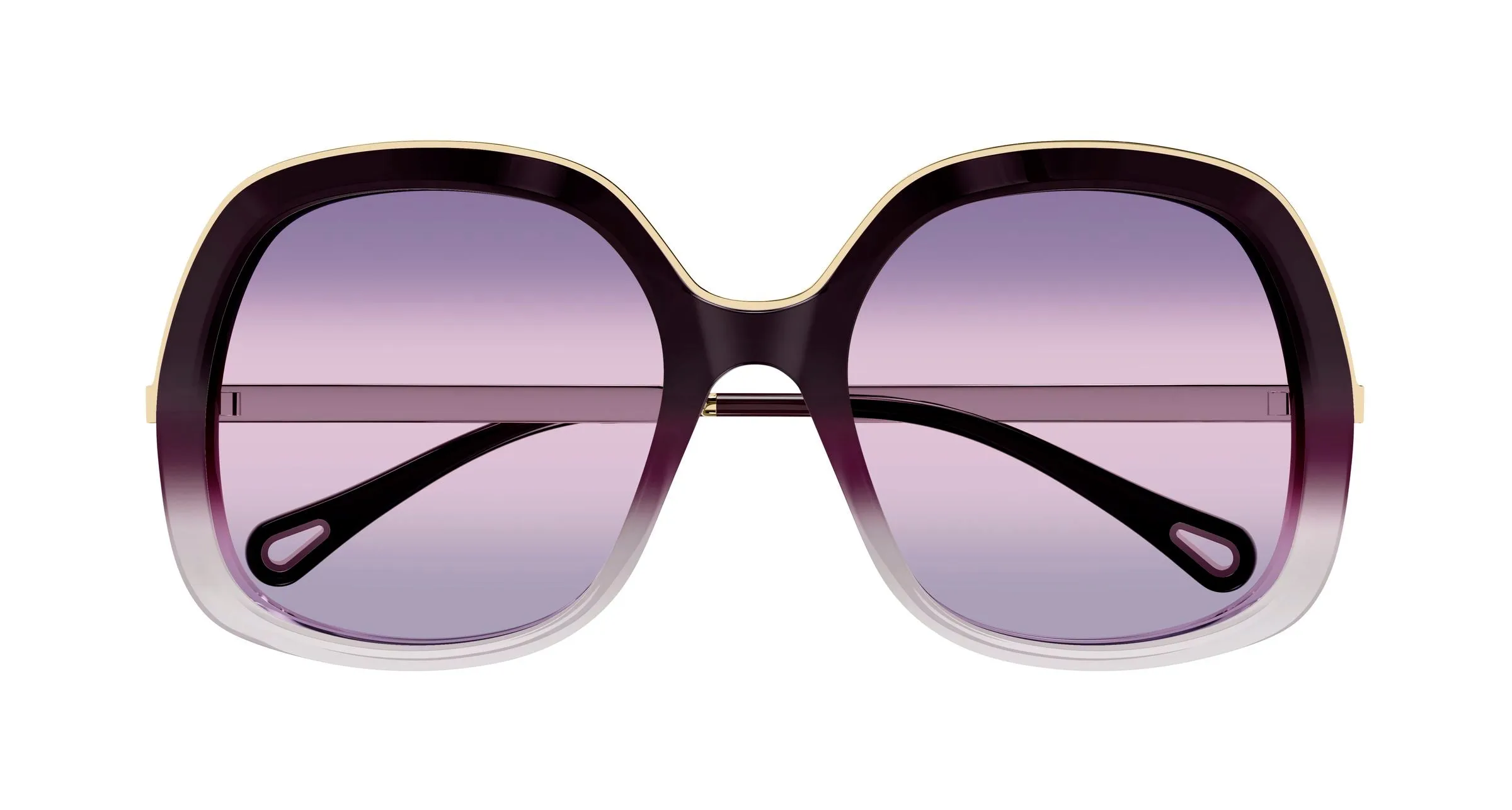 Chloé CH0327S 004 Occhiali da sole Acetato Bordeaux Viola Squadrata Sfumato - immagine 2